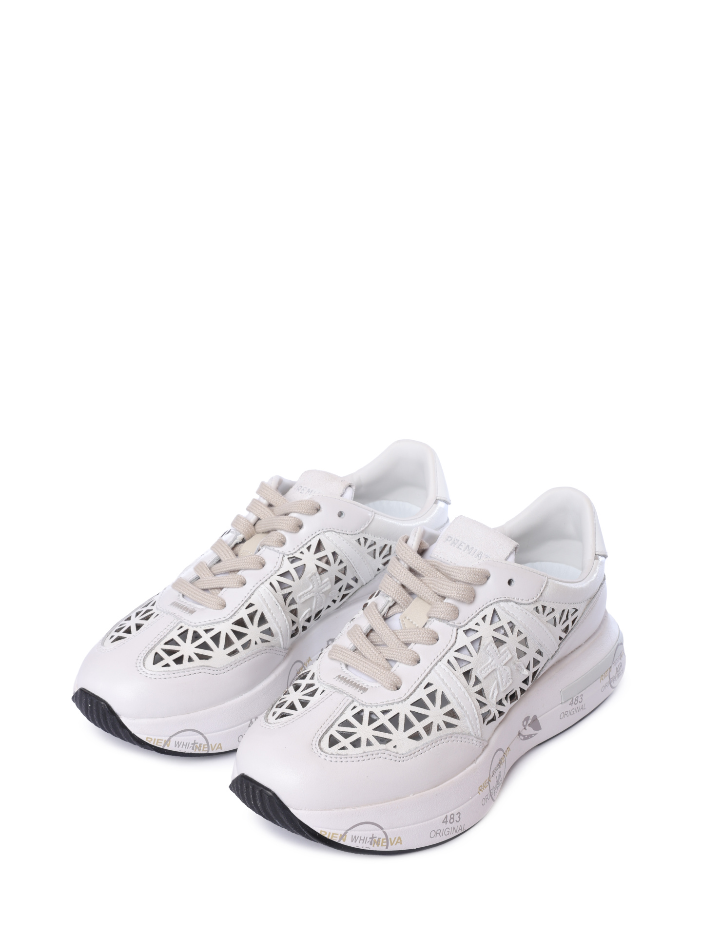 Кроссовки Premiata CASSIE VAR 7385 кожаные женские с перфорацией — купить в интернет-магазине Verdistore