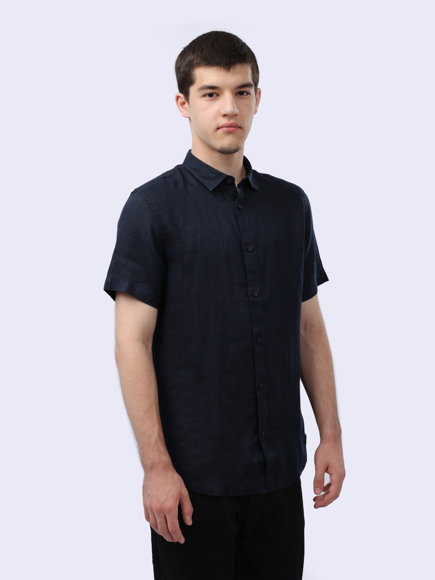 Рубашка Armani Exchange 8NZC67 ZNCFZ 1510 льняная мужская с коротким рукавом — купить в интернет-магазине Verdistore