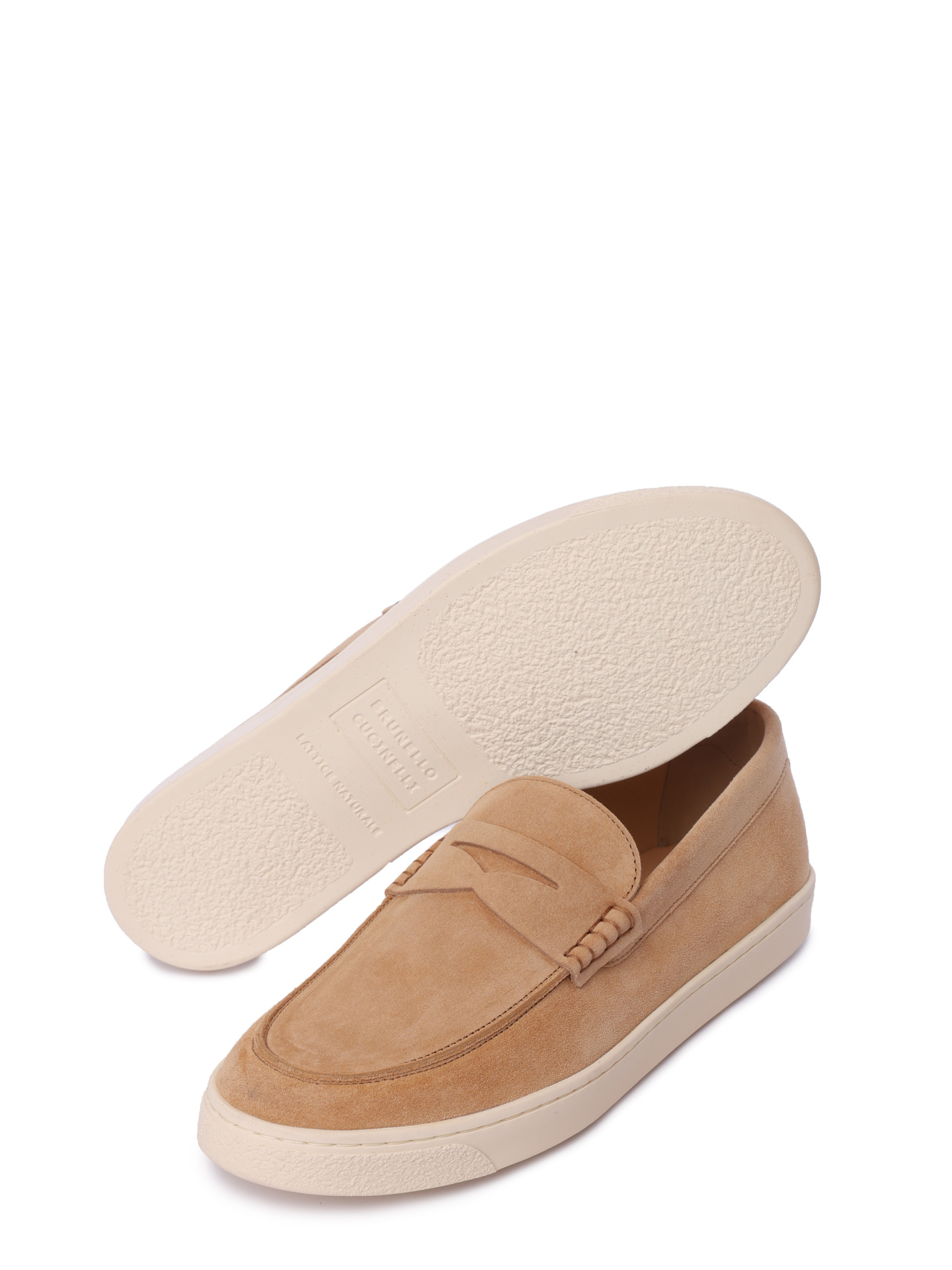 Лоферы Brunello Cucinelli MZUSILN312 C2683 бежевые мужские из замши — купить в интернет-магазине Verdistore