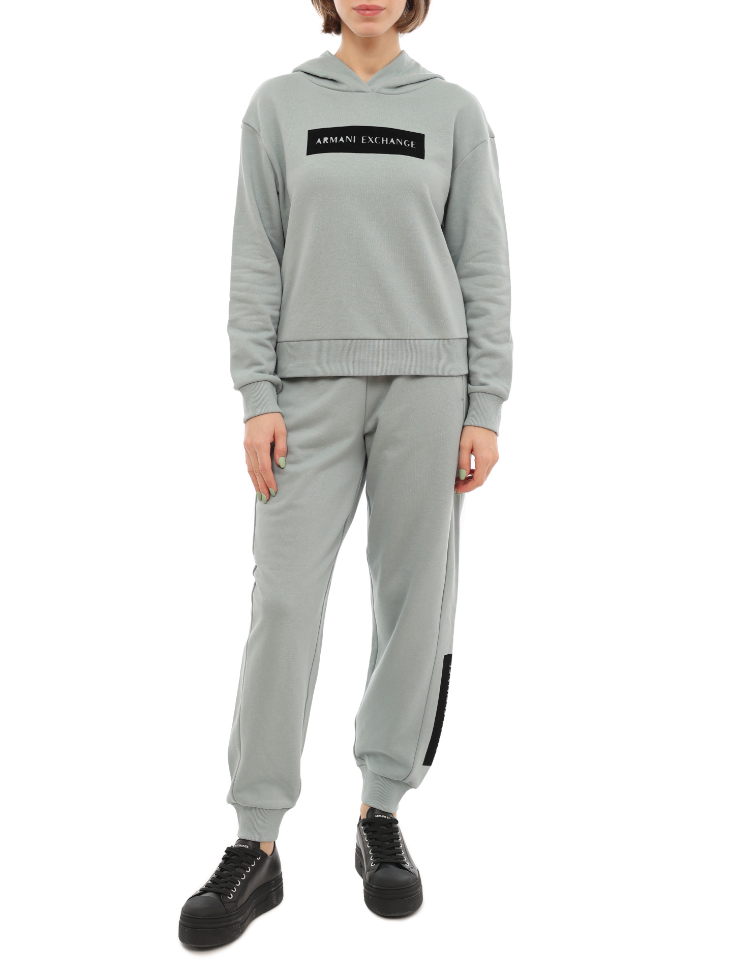 Худи Armani Exchange 6LYM10 YJE5Z 1872 голубое женское  — купить в интернет-магазине Verdistore