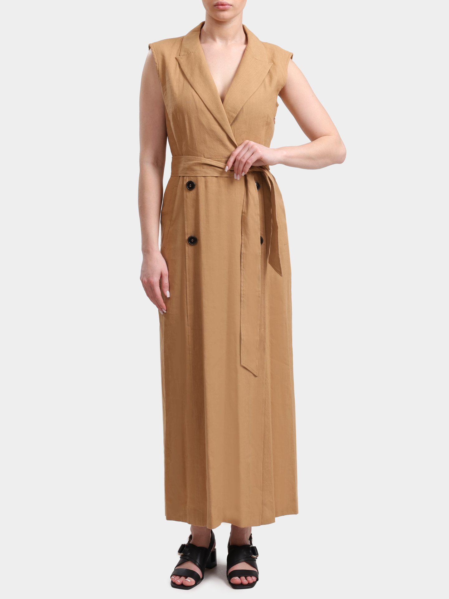 Платье MARELLA DADA 003 бежевое женское с поясом — купить в интернет-магазине Verdistore