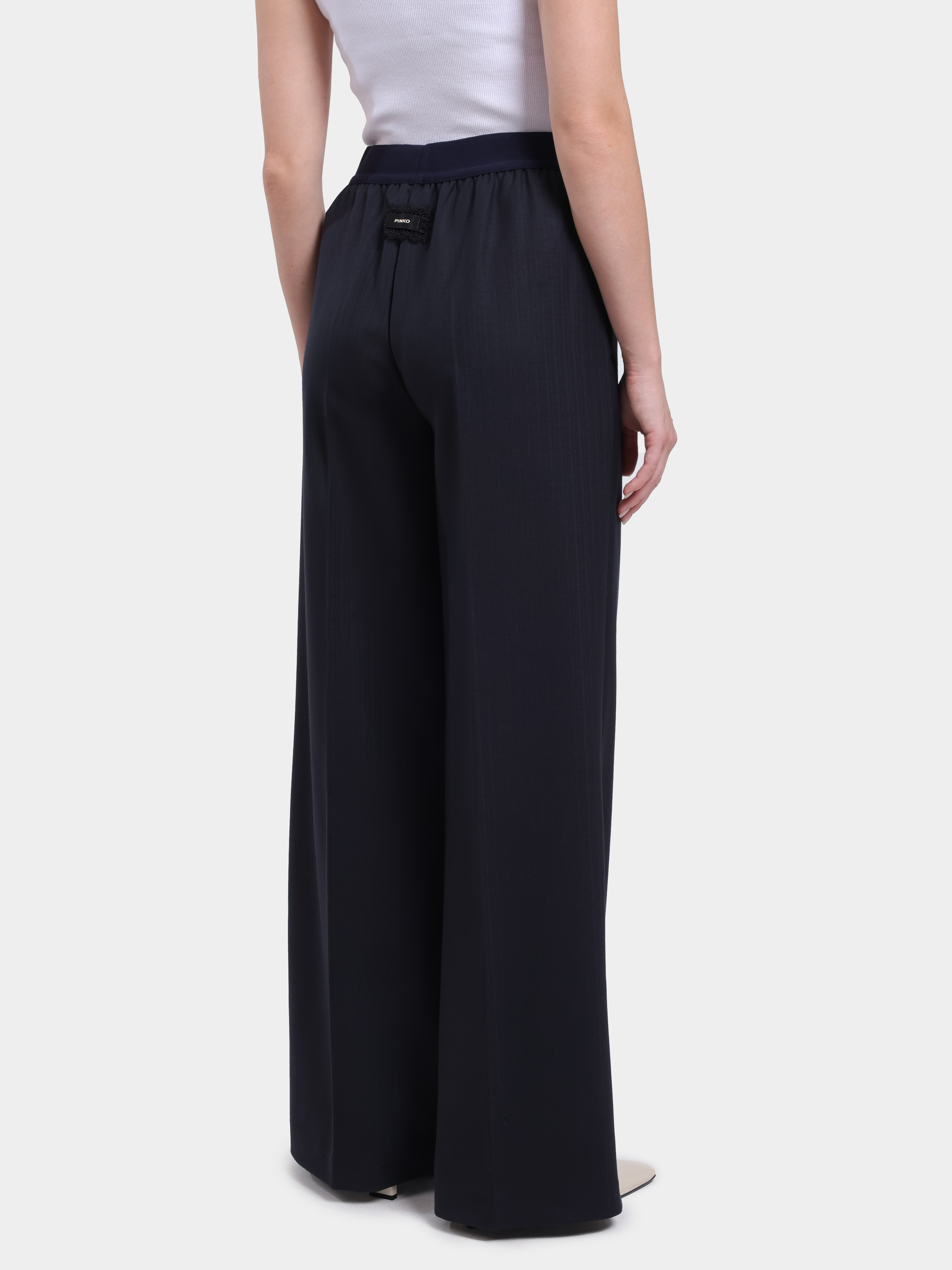 Брюки Pinko 107560 A3IF G03 темно-синие женские на резинке — купить в интернет-магазине Verdistore