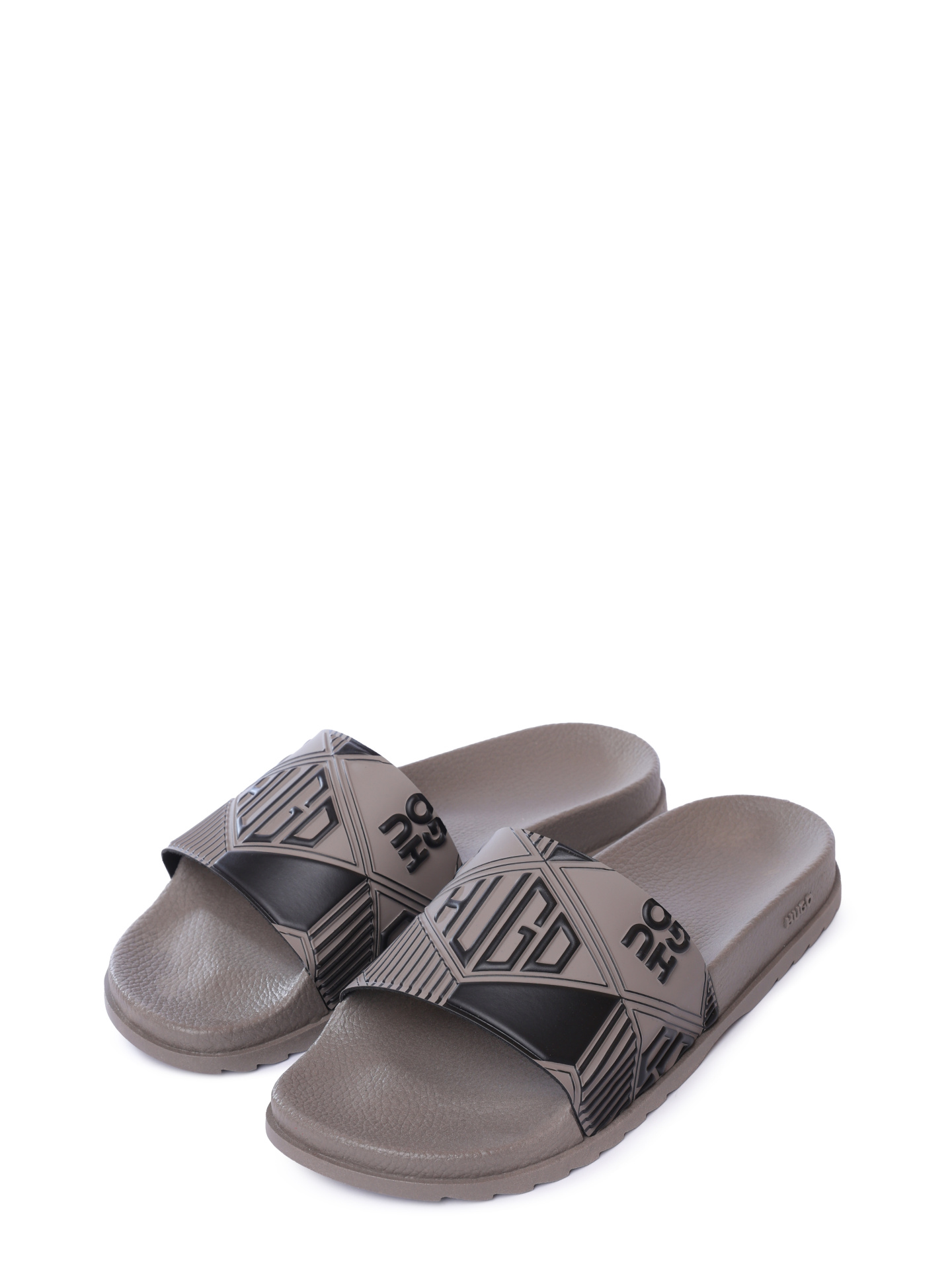 Шлепанцы Hugo 50542063 242 бежевые мужские с логотипом — купить в интернет-магазине Verdistore