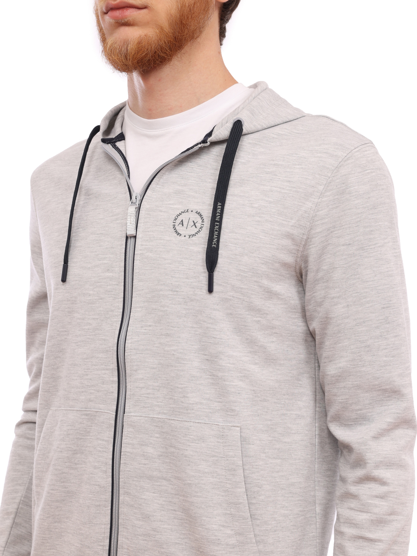 Мастерка Armani Exchange 8NZM74 Z9N1Z 3929 серая мужская с контрастной окантовкой — купить в интернет-магазине Verdistore
