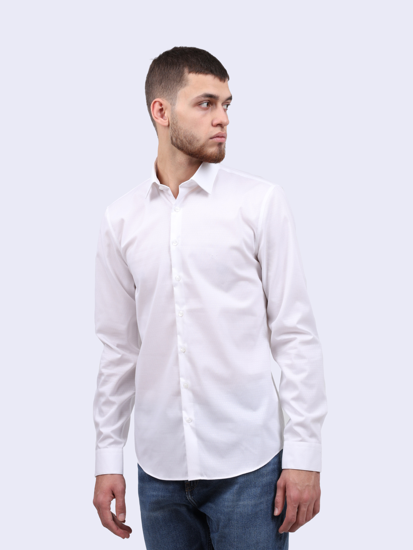 Рубашка Calvin Klein K10K113165 YAF белая мужская — купить в интернет-магазине Verdistore
