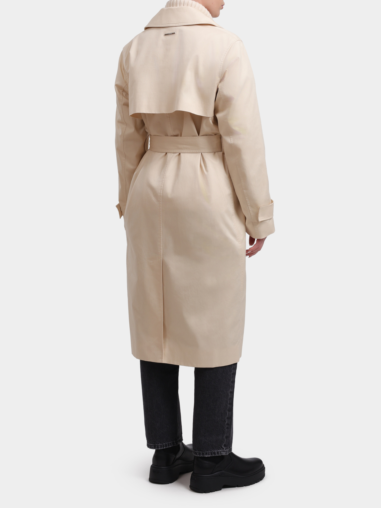 Тренч Calvin Klein K20K207281 PGD молочный женский из хлопка — купить в интернет-магазине Verdistore