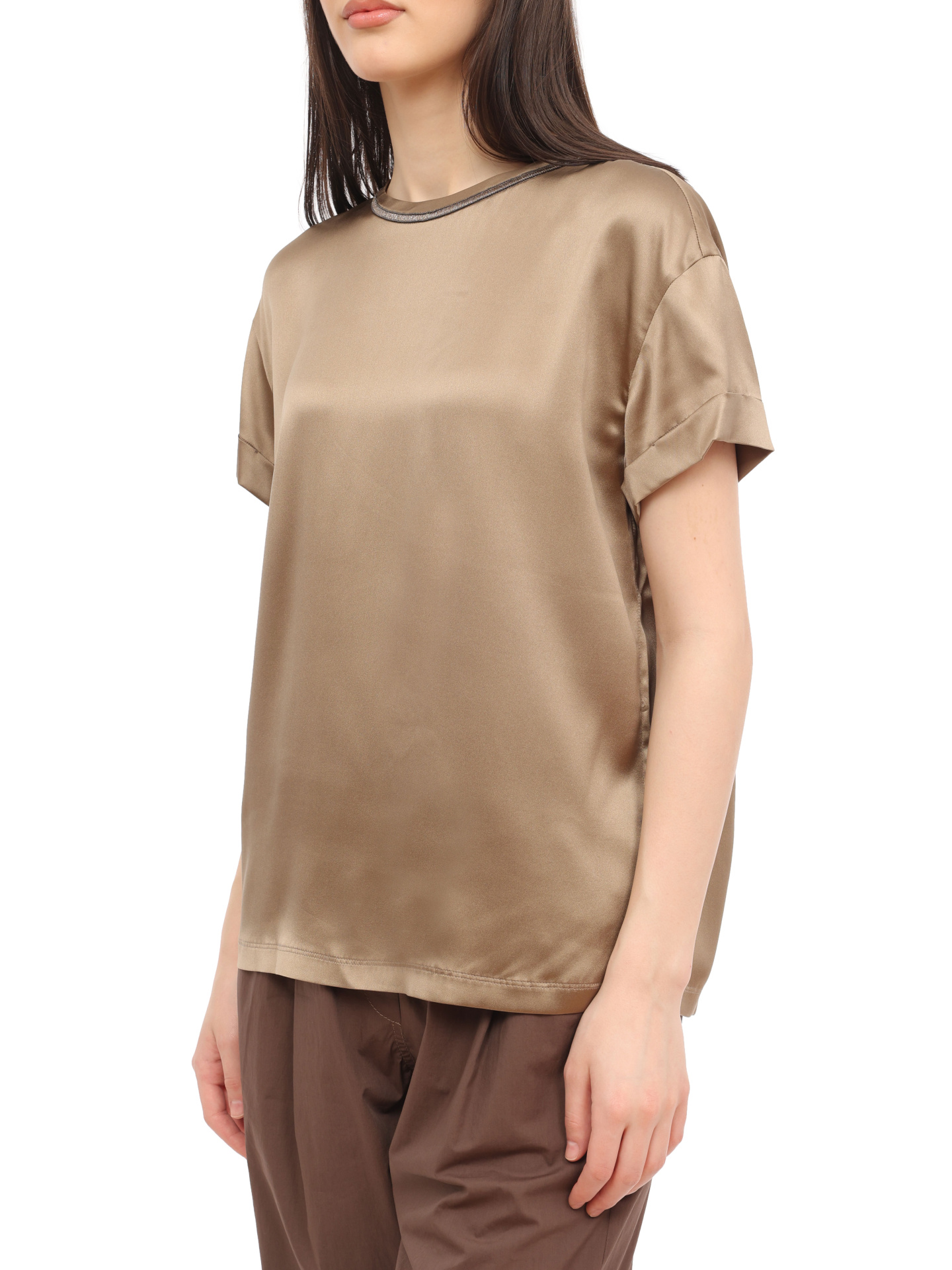 Топ Brunello Cucinelli M0C59E1320 шелковый женский — купить в интернет-магазине Verdistore