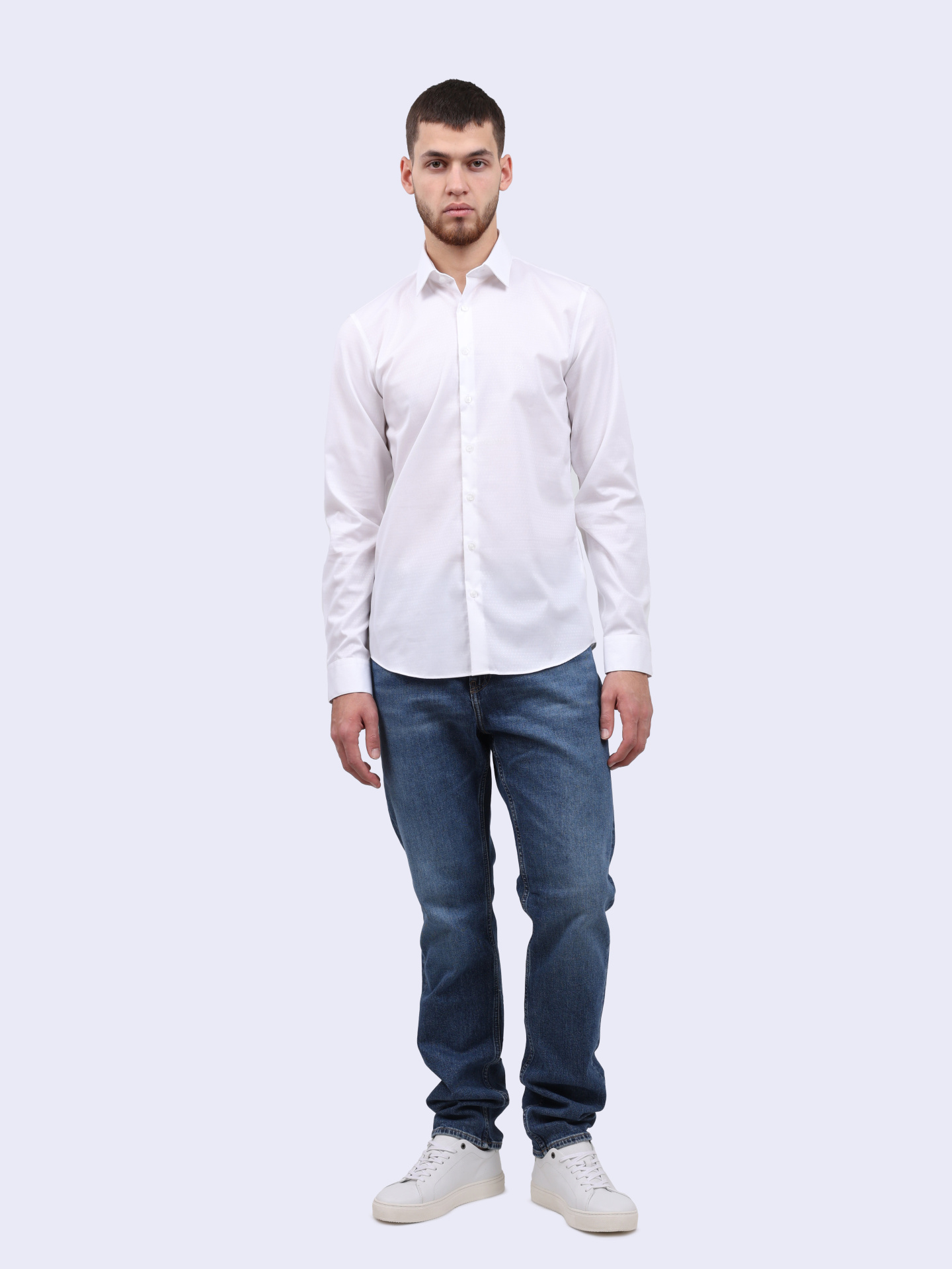 Рубашка Calvin Klein K10K113165 YAF белая мужская — купить в интернет-магазине Verdistore