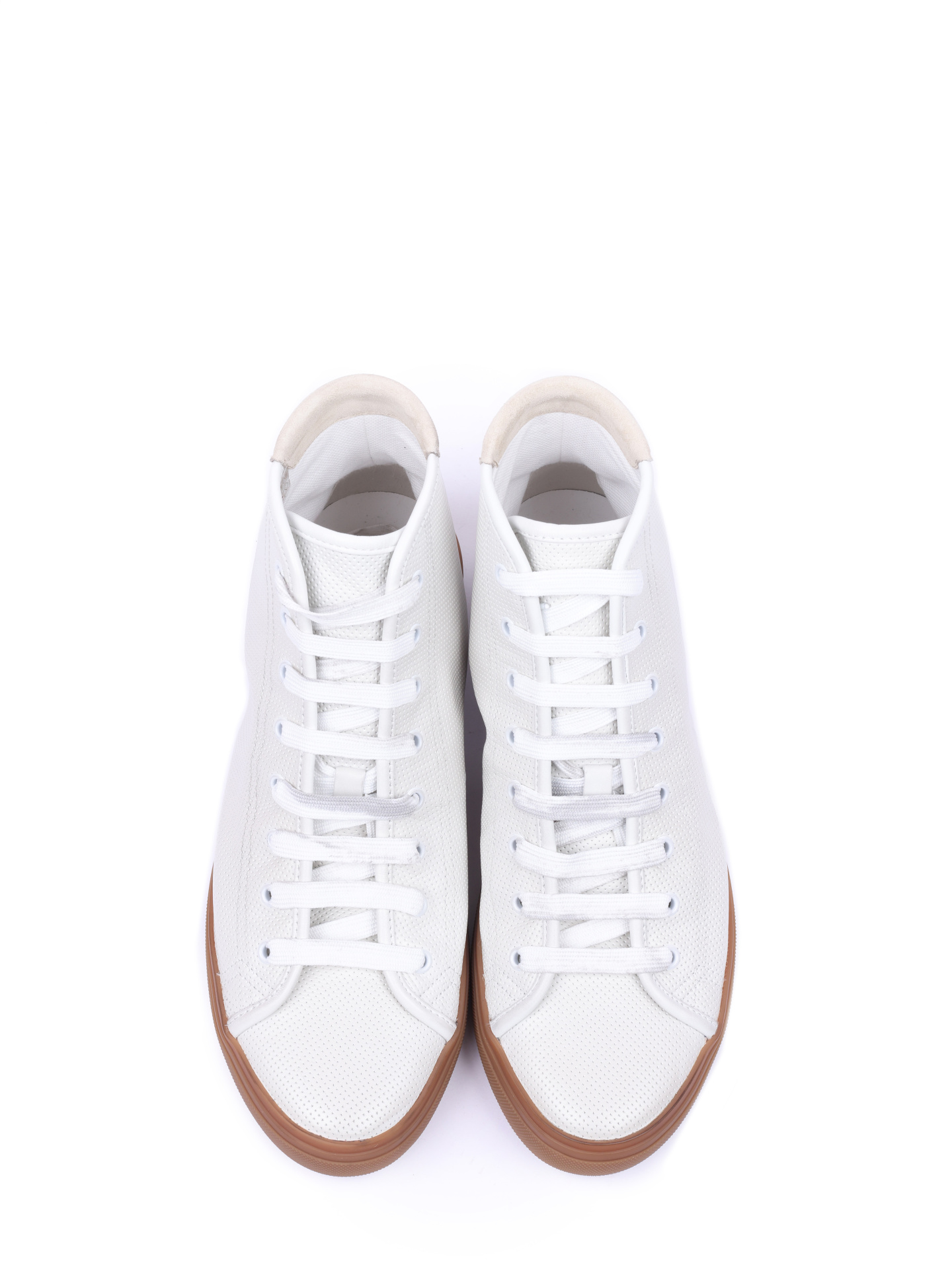 Кеды белые высокие с коричневой подошвой  — купить в интернет-магазине Verdistore