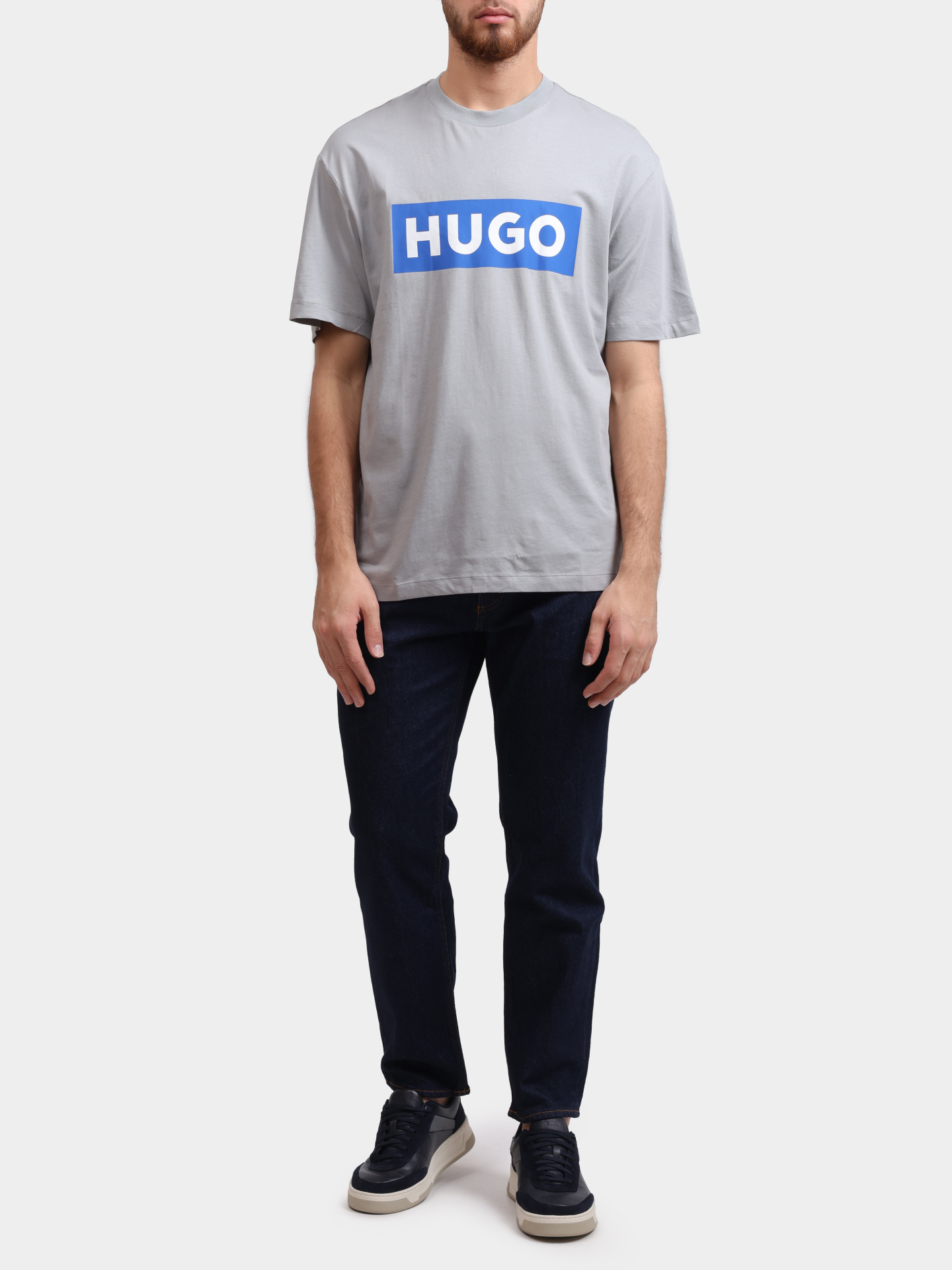 Футболка Hugo 50522376 091 серая мужская — купить в интернет-магазине Verdistore