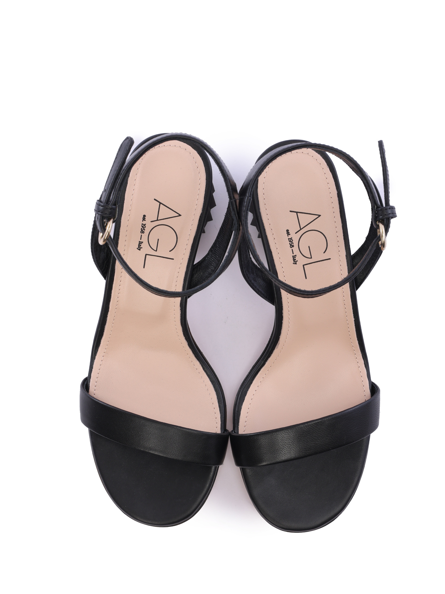 Босоножки AGL D684002PCKB074 1013 черные женские на устойчивом каблуке — купить в интернет-магазине Verdistore