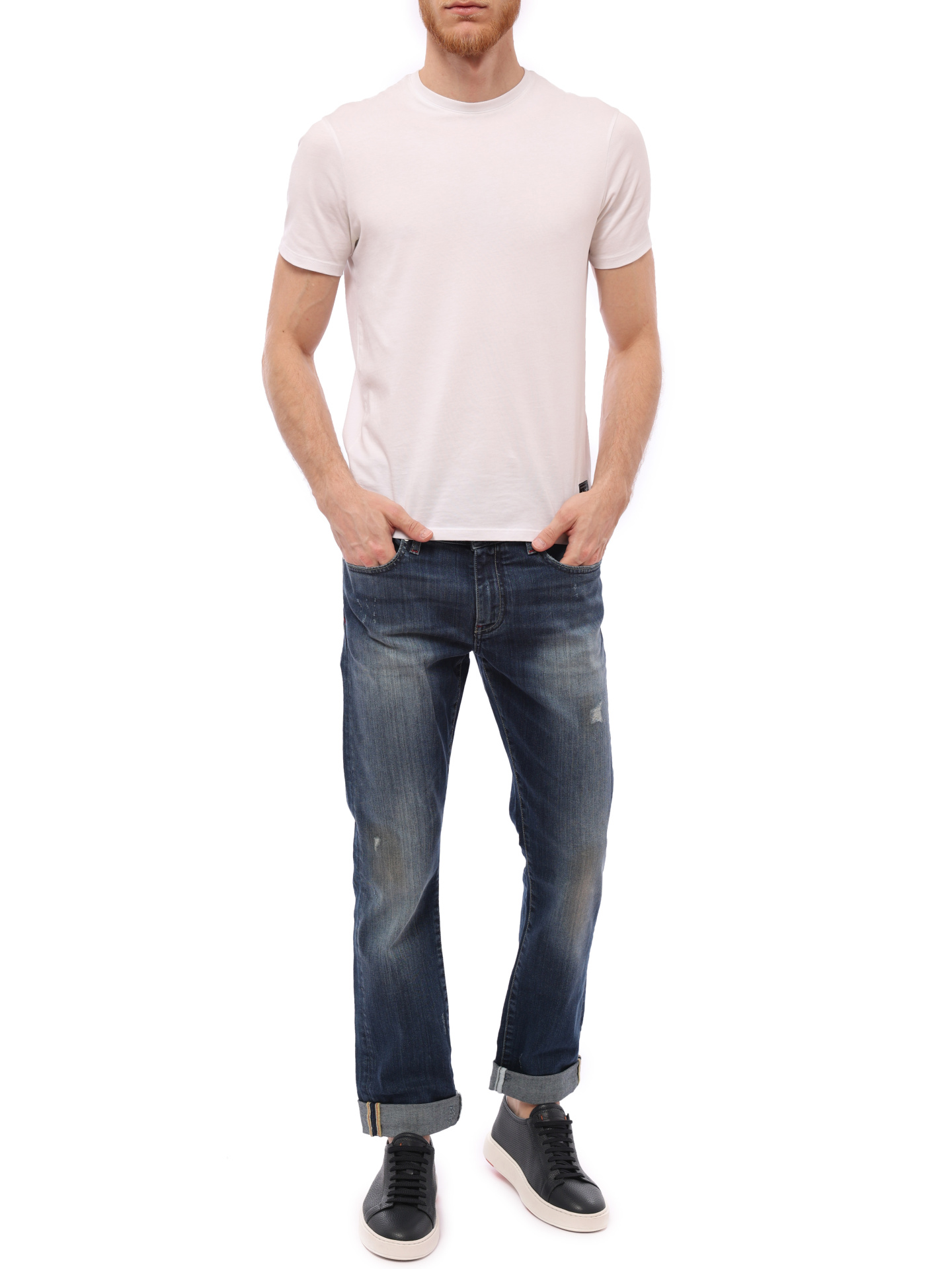 Джинсы Armani Exchange 6GZJ13 Z1RMZ синие мужские с потертостями — купить в интернет-магазине Verdistore