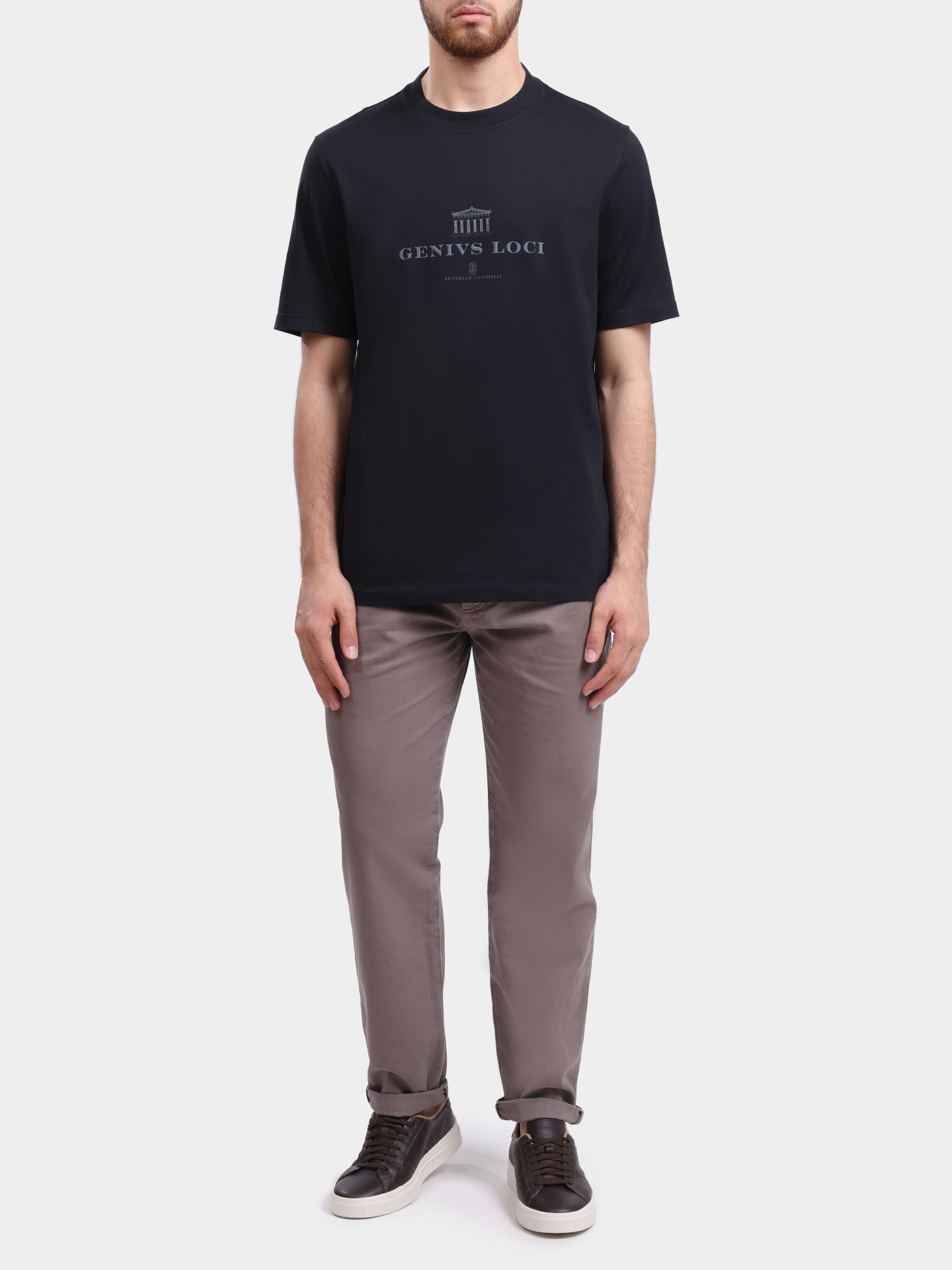 Футболка Brunello Cucinelli M0B138520 CKP88 черная мужская с принтом — купить в интернет-магазине Verdistore