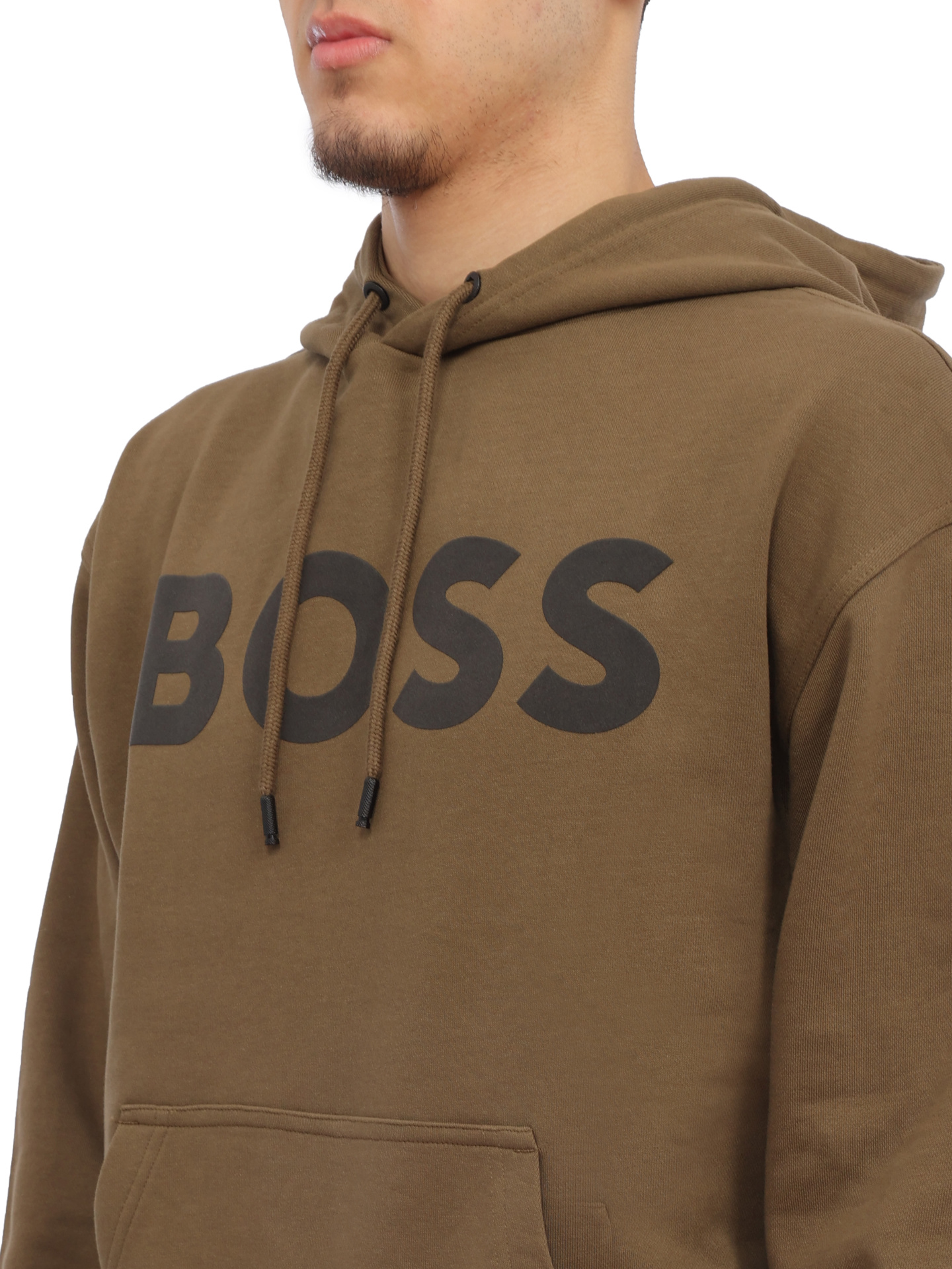 Худи Boss 50487134 368 хаки мужское с логотипом — купить в интернет-магазине Verdistore