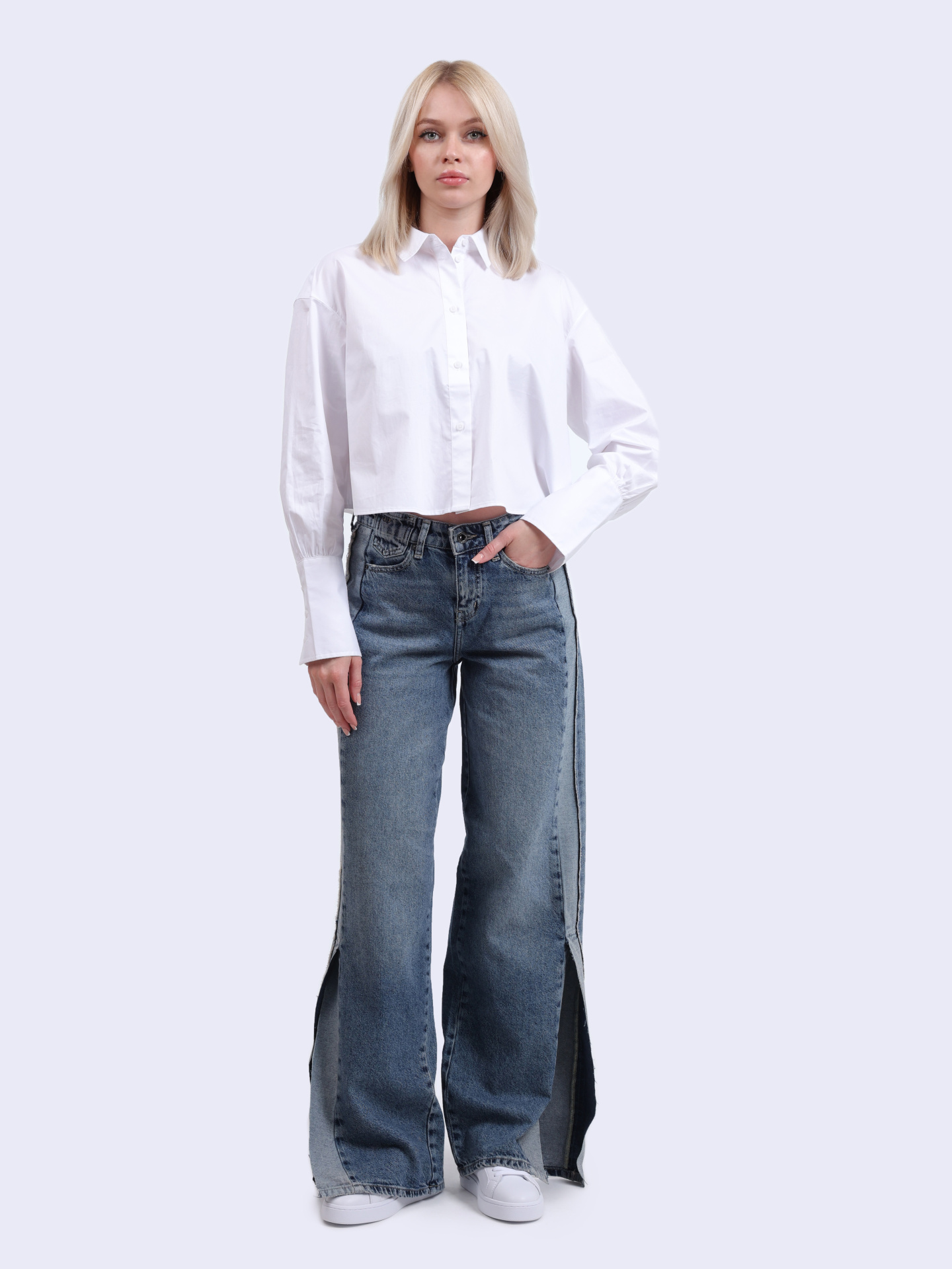 Джинсы Armani Exchange XW000308 AF12091 MB002 синие женские с разрезами — купить в интернет-магазине Verdistore