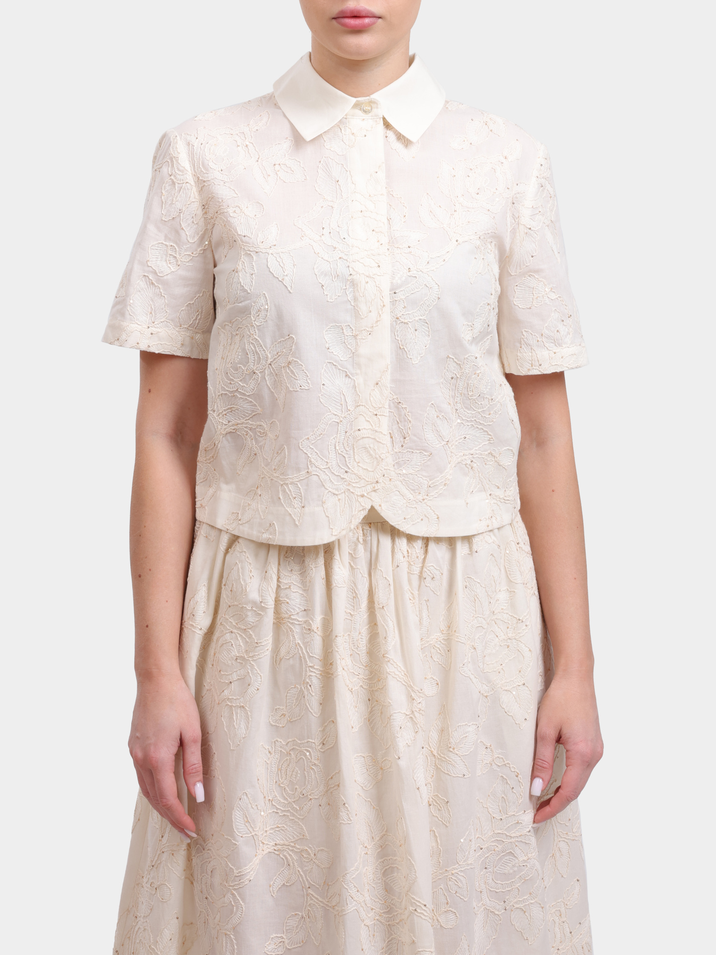 Рубашка Liu-Jo WA6508 T472A P9417 хлопковая женская с вышивкой — купить в интернет-магазине Verdistore