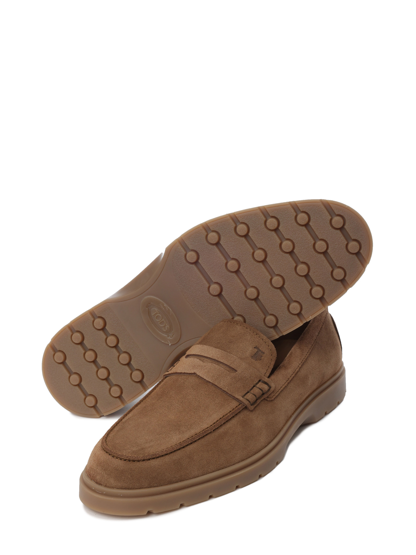 Лоферы замшевые на изогнутой резиновой подошве — купить в интернет-магазине Verdistore