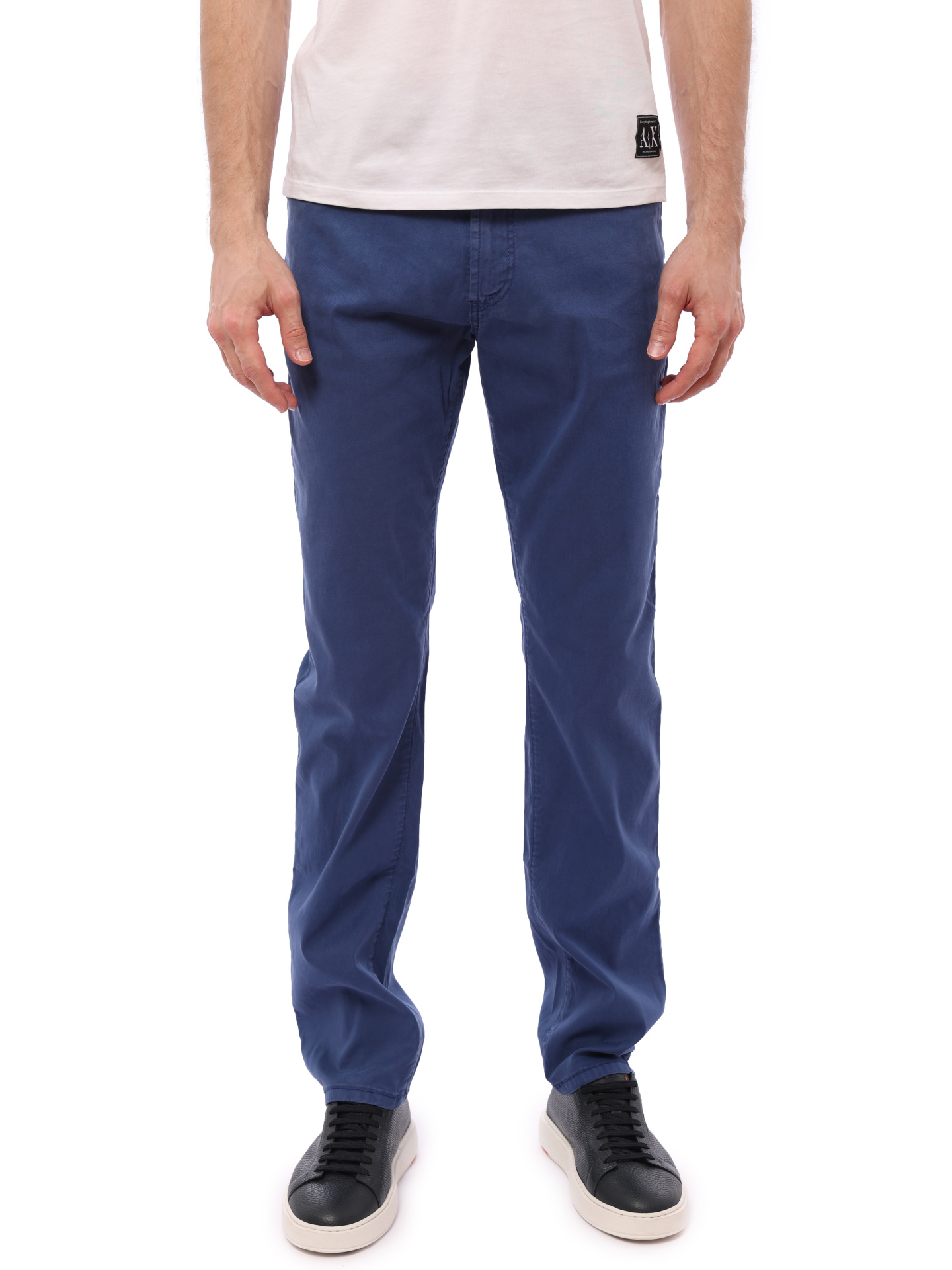 Брюки голубые из тонкой ткани зауженные  — купить в интернет-магазине Verdistore