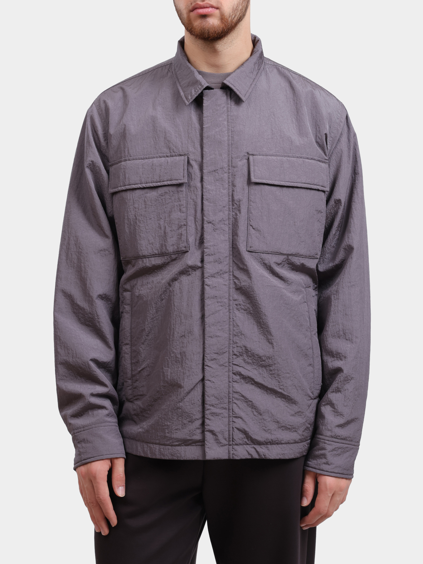 Ветровка EA7 6DPB52 PNHWZ серая мужская с накладными карманами — купить в интернет-магазине Verdistore