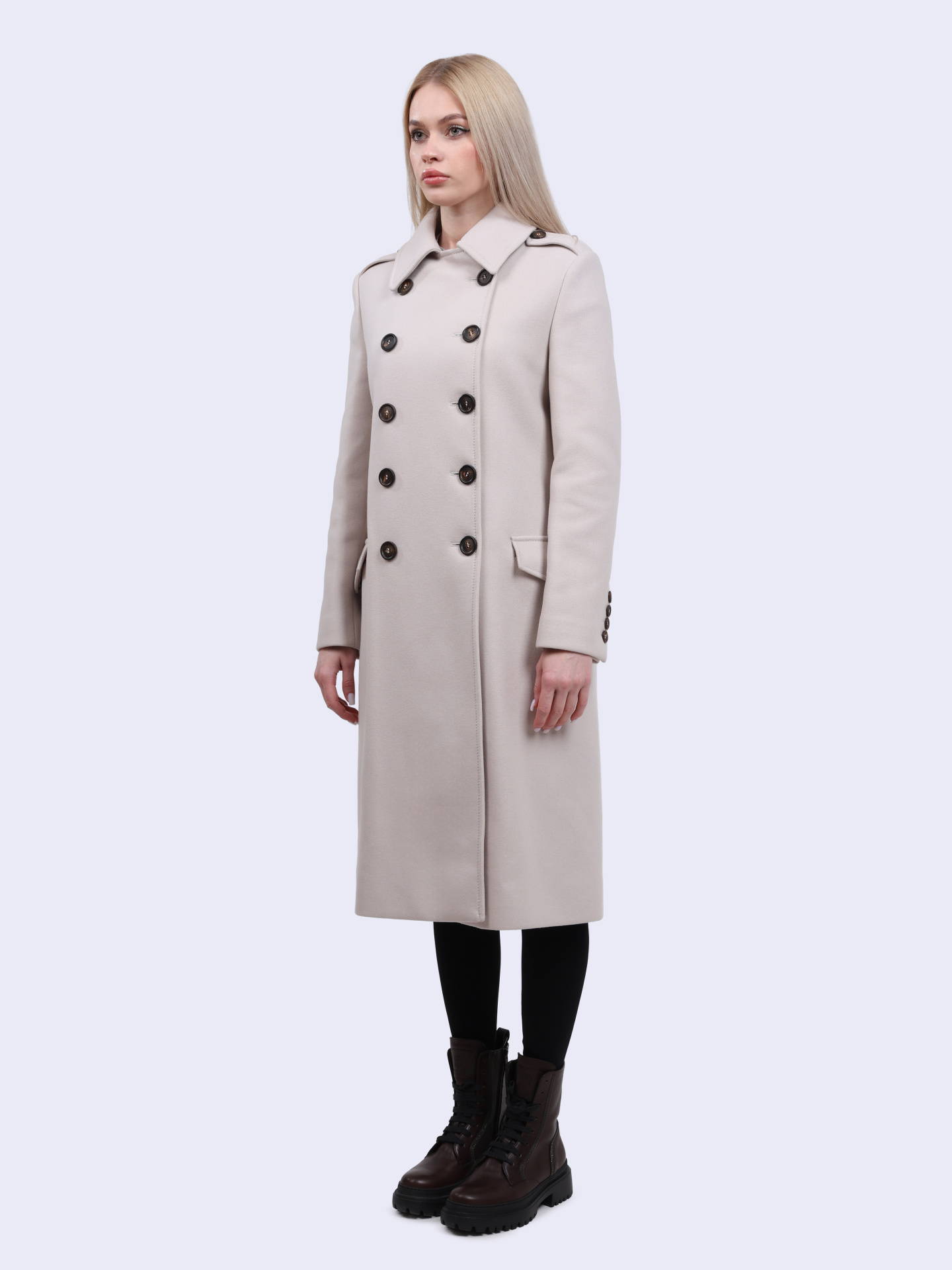 Пальто Brunello Cucinelli MB5249410 C7481 молочное женское двубортное — купить в интернет-магазине Verdistore