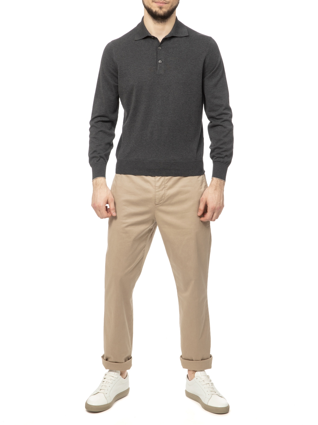 Джемпер Brunello Cucinelli M29800135 C0182 темно-серый мужской из хлопка — купить в интернет-магазине Verdistore