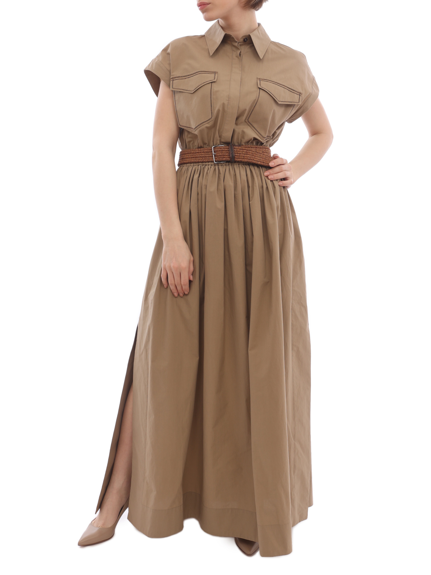 Платье Brunello Cucinelli MH127A4896 C8610 хлопокове женское с поясом — купить в интернет-магазине Verdistore