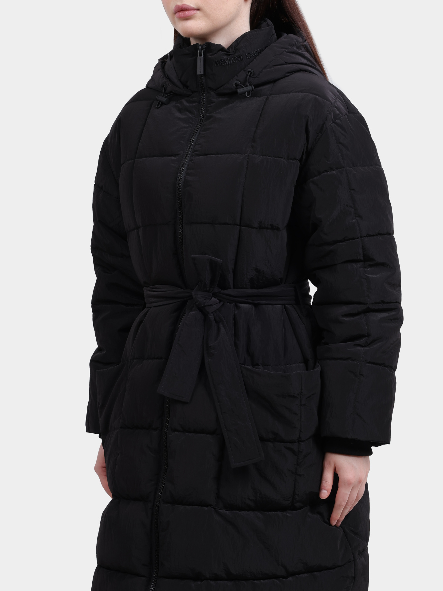 Пуховик Armani Exchange AF16207 UC001 черный стеганый женский — купить в интернет-магазине Verdistore