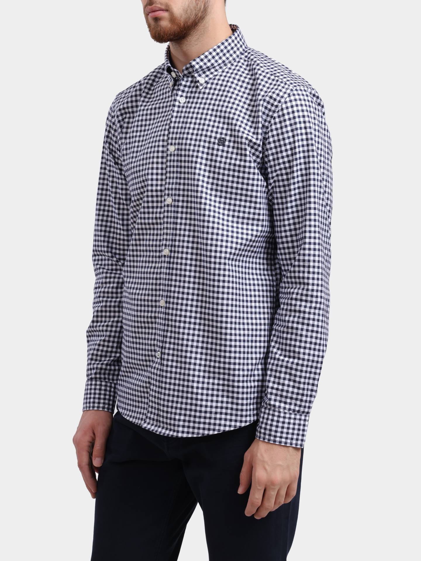 Рубашка BOSS Black 10279369 01 50561600 404 мужская с принтом в мелкую клетку  — купить в интернет-магазине Verdistore