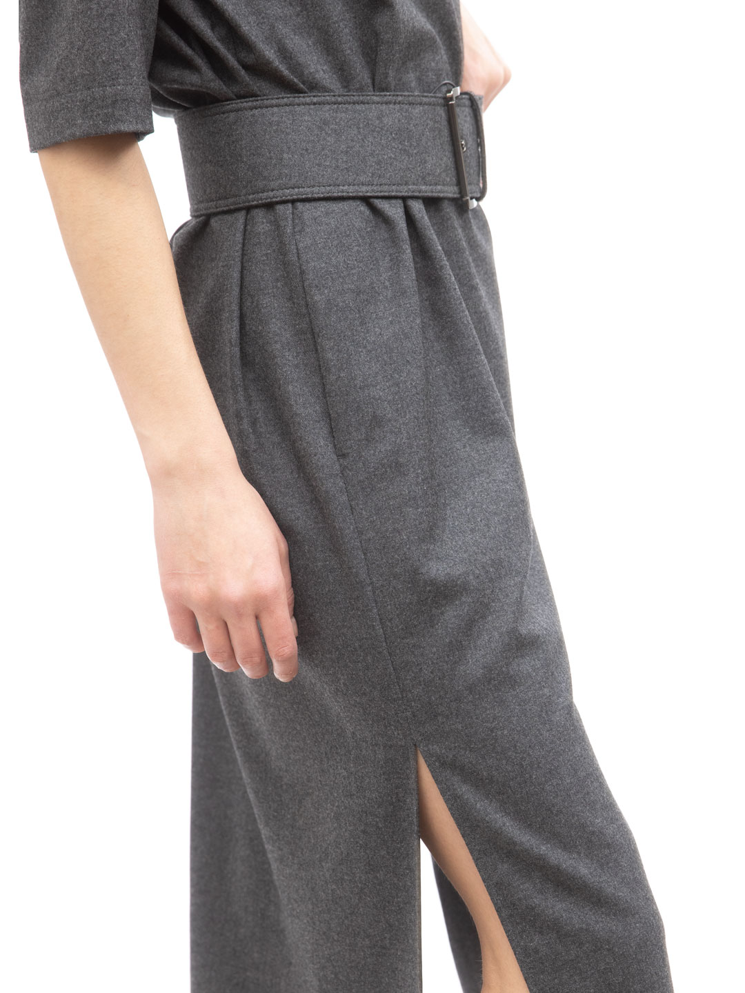 Платье Brunello Cucinelli MA150A4663 C059 темно-серое женское с поясом — купить в интернет-магазине Verdistore