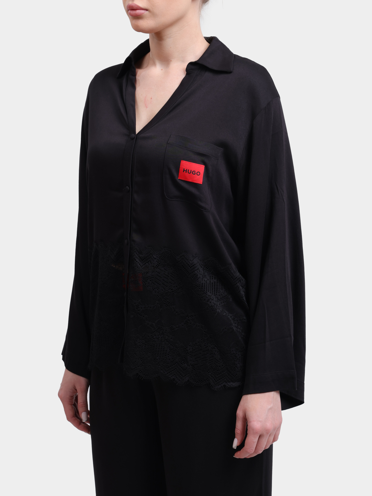 Ночная сорочка RED LABEL LACE_SHIRT 10267405 01 50549982 001 черная женская — купить в интернет-магазине Verdistore