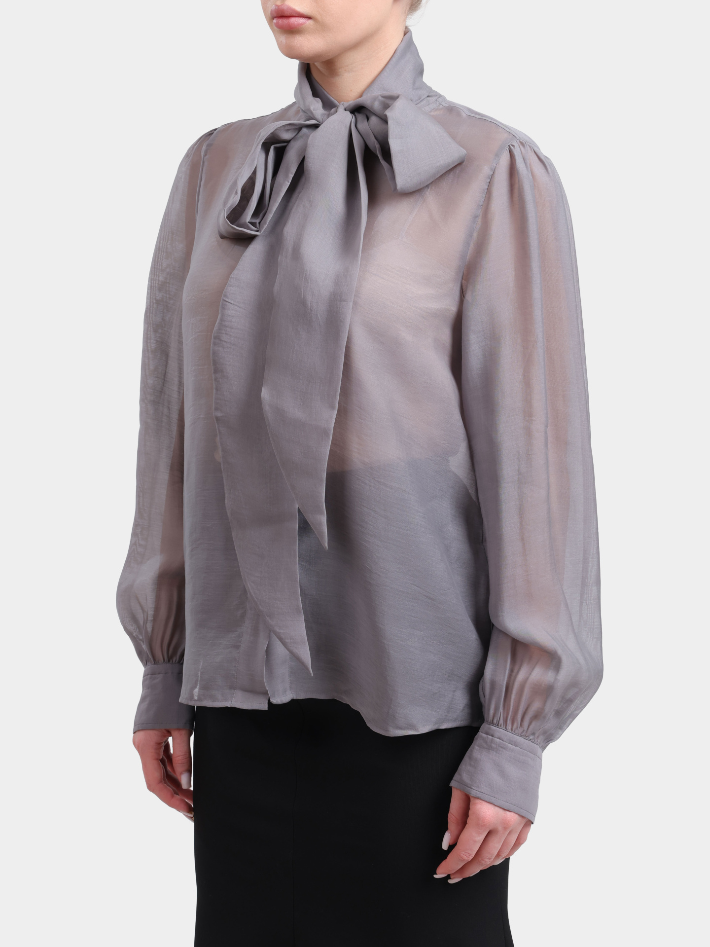 Блуза Hugo 50553205 063 серая женская с бантом — купить в интернет-магазине Verdistore