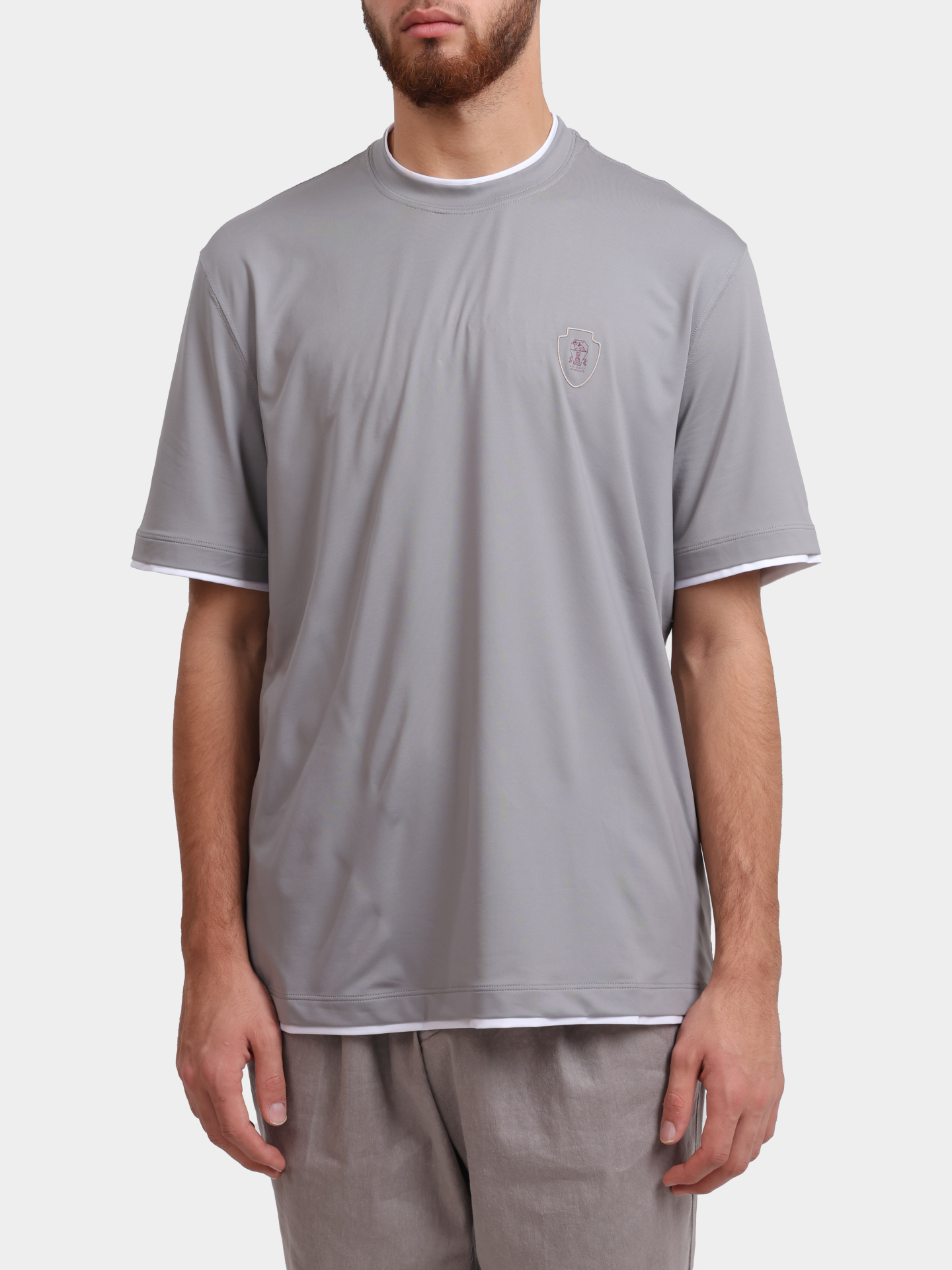 Футболка Brunello Cucinelli MW8577427T CMM17 серая мужская — купить в интернет-магазине Verdistore