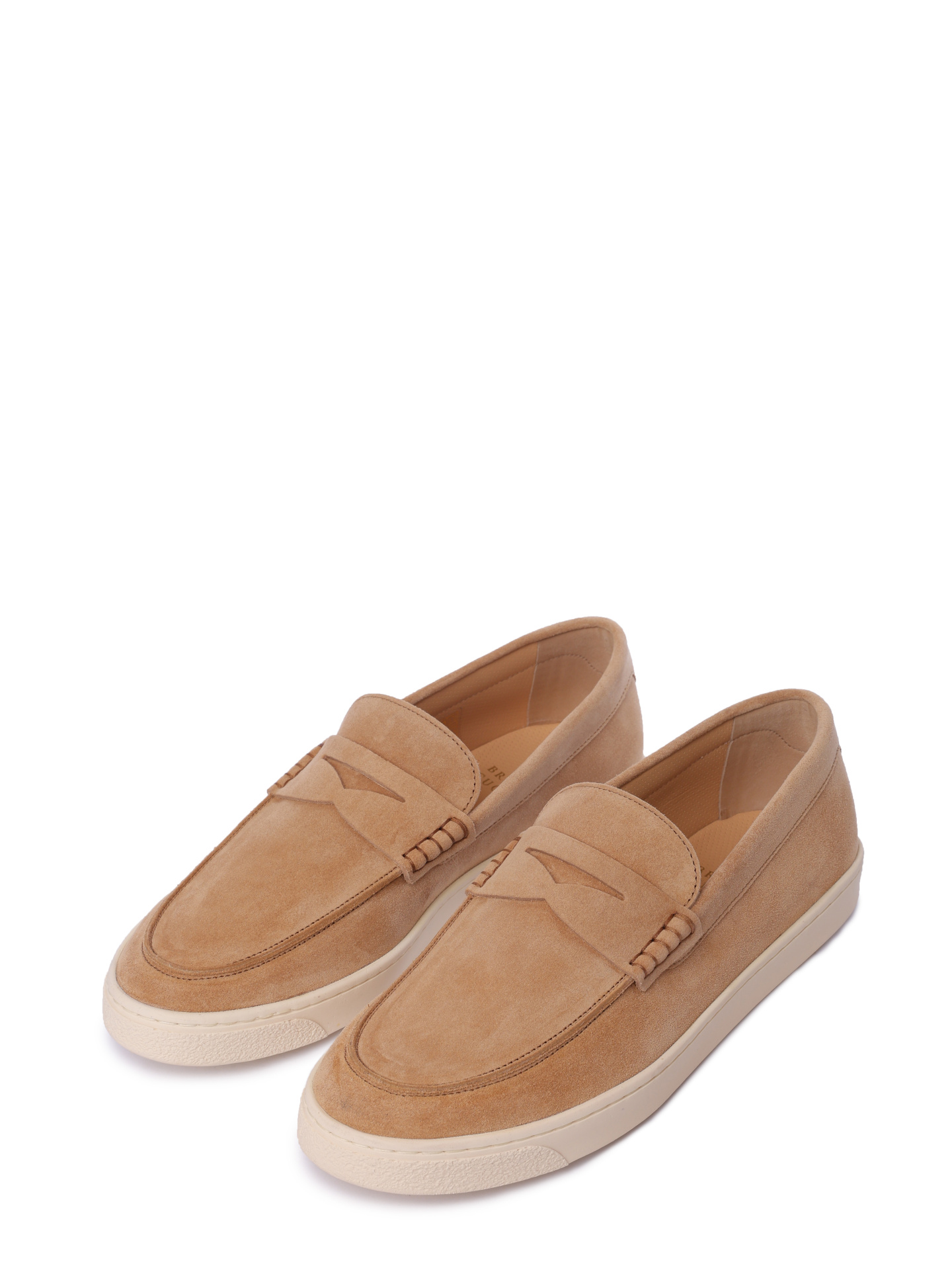 Лоферы Brunello Cucinelli MZUSILN312 C2683 бежевые мужские из замши — купить в интернет-магазине Verdistore