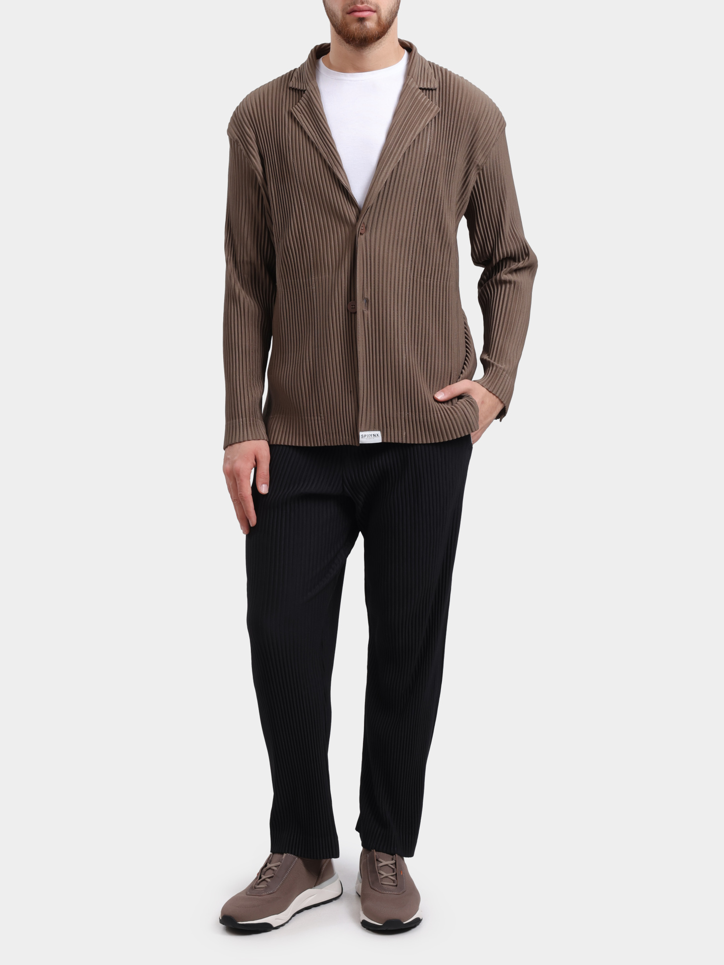 Пиджак Sphynx pleats 3876-2 коричневый мужской плиссированный — купить в интернет-магазине Verdistore