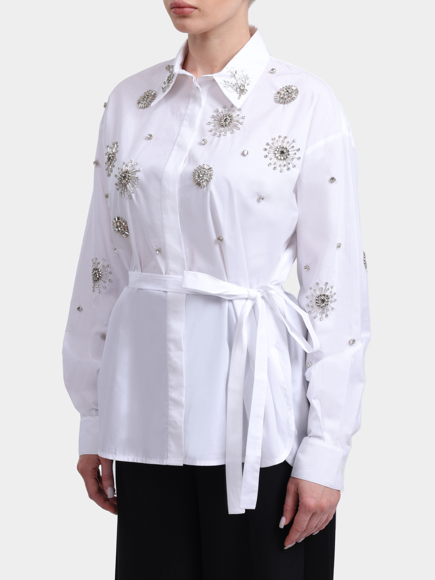 Рубашка Pinko 106225 A31W Z04 хлопковая женская с вышивкой — купить в интернет-магазине Verdistore