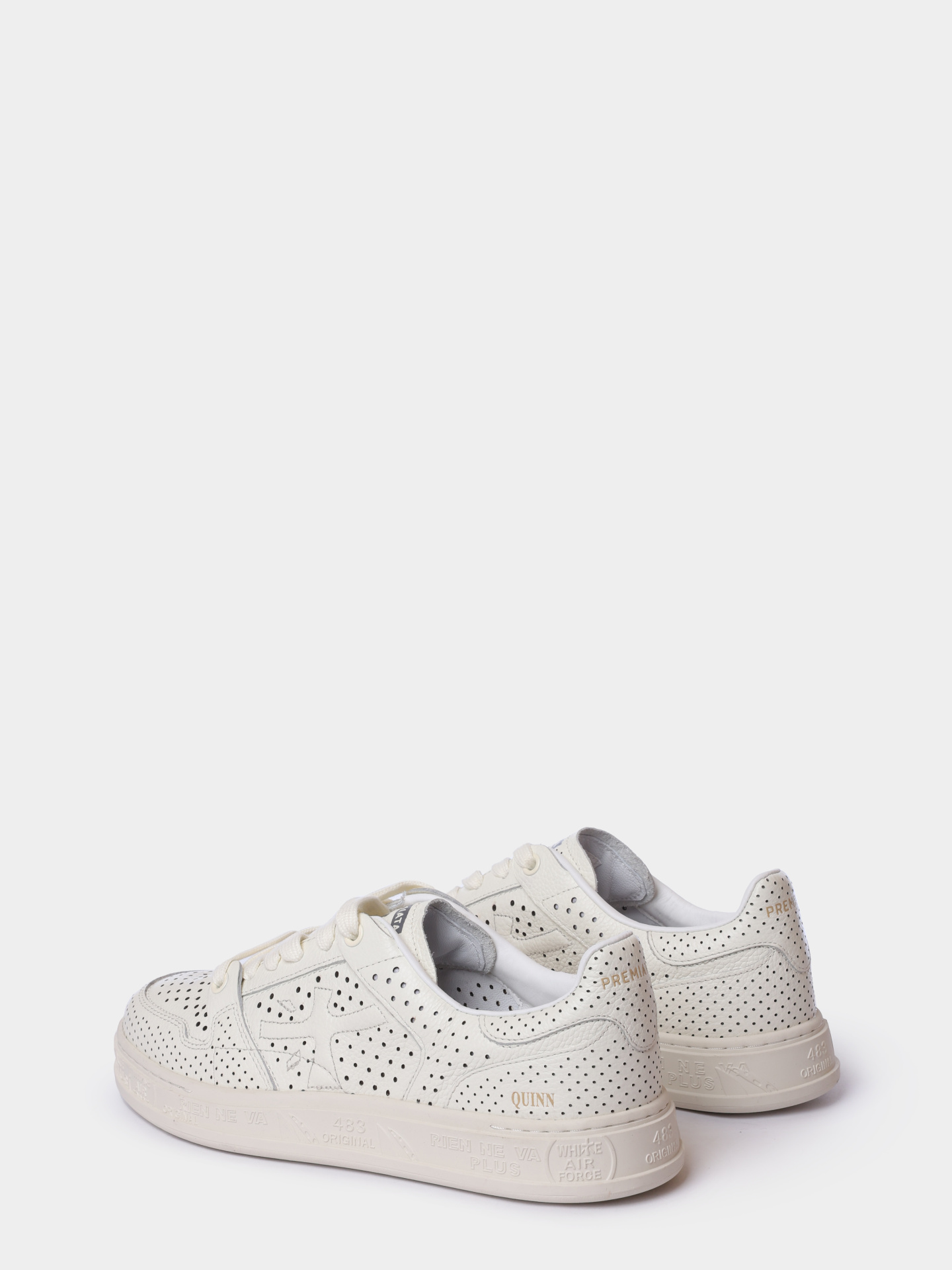 Кеды Premiata Sport QUINND VAR 8251 белые женские с перфорацией — купить в интернет-магазине Verdistore