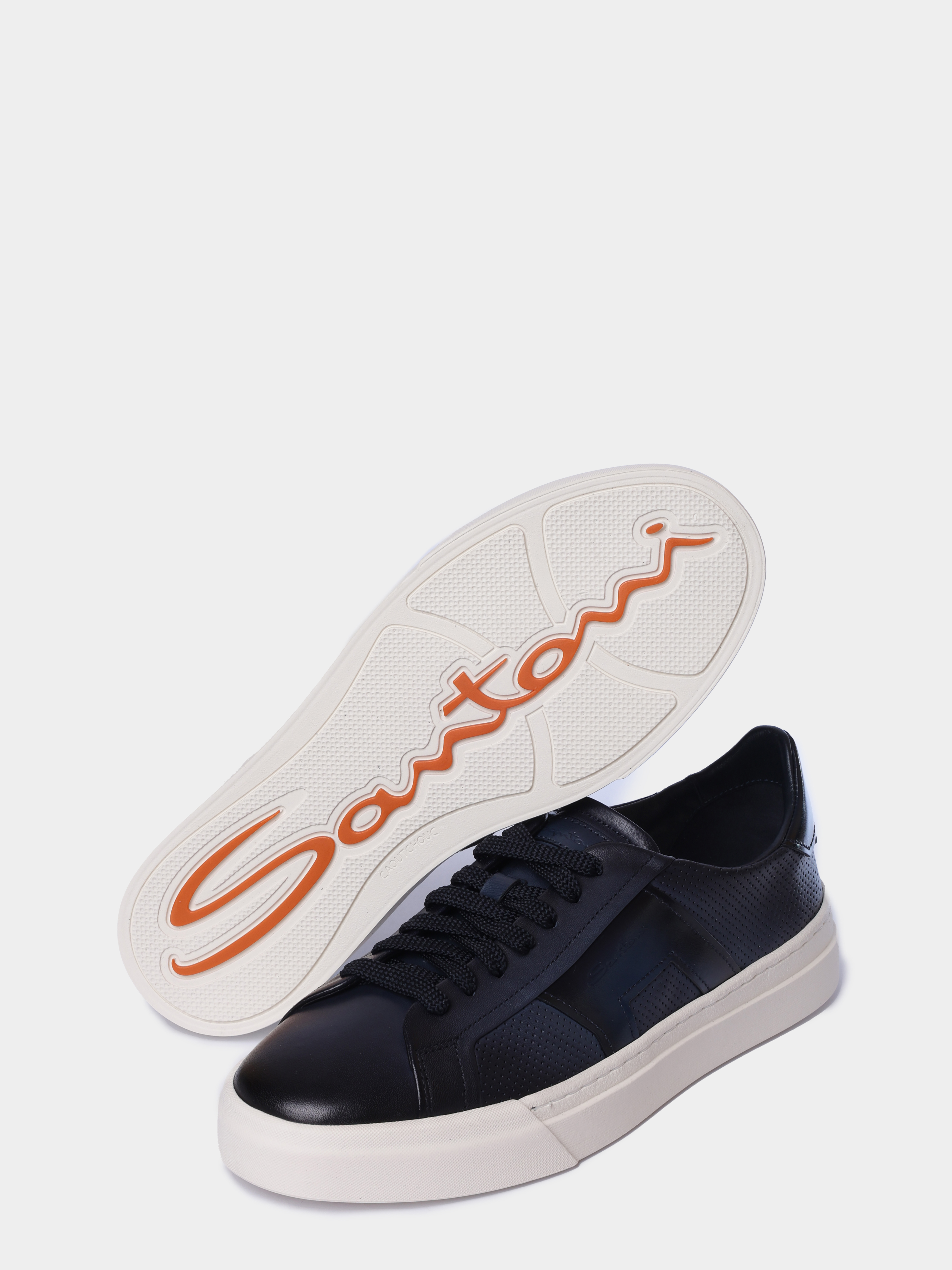 Кеды Santoni MBGG22068PNNTFGOU60 кожаные мужские с перфорацией — купить в интернет-магазине Verdistore