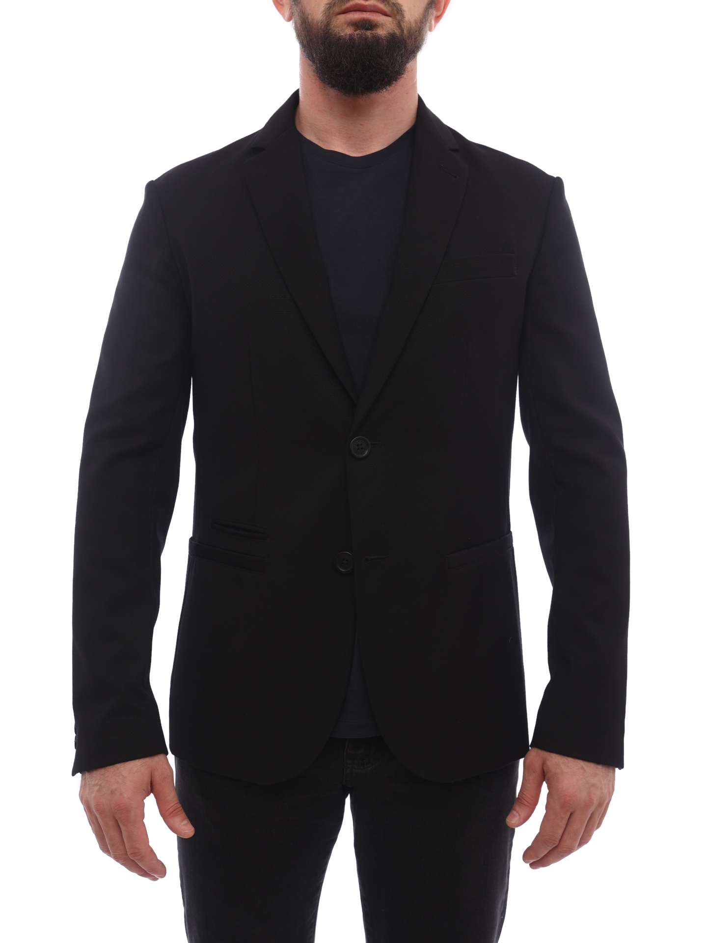 Пиджак Armani Exchange 6HZG46 ZNPWZ 1200 черный мужской приталенный — купить в интернет-магазине Verdistore