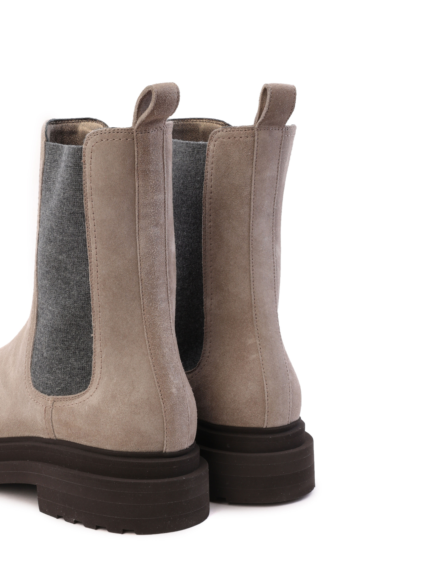 Ботинки Brunello Cucinelli MZSFGB1174 CBT71 бежевые женские из замши — купить в интернет-магазине Verdistore