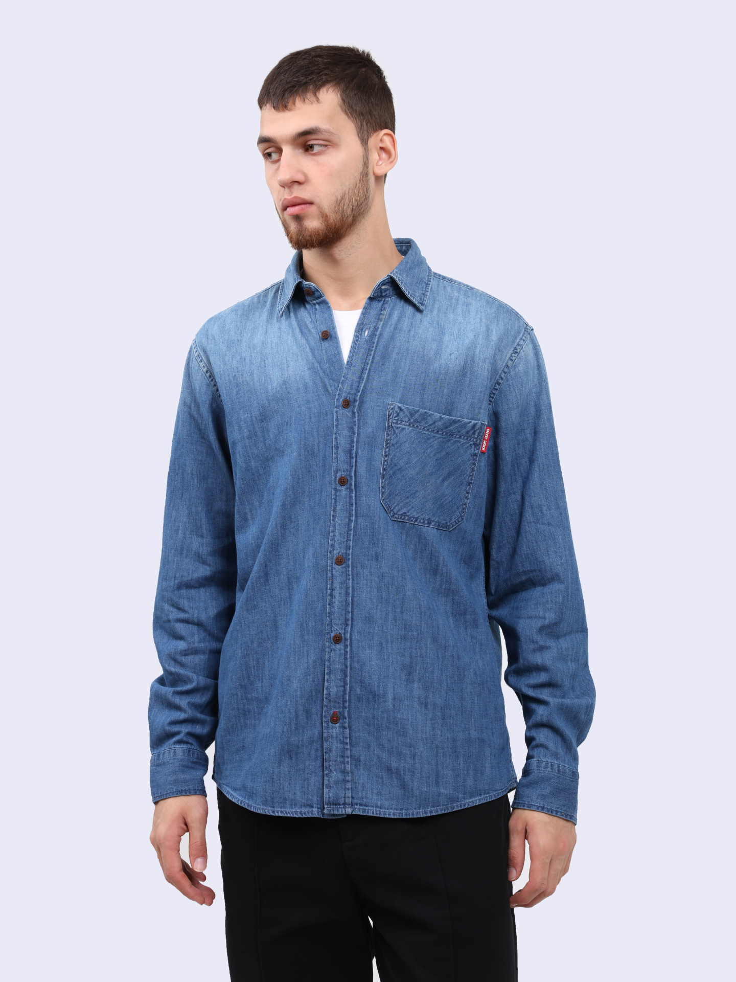 Рубашка из хлопка с отложным воротником — купить в интернет-магазине Verdistore