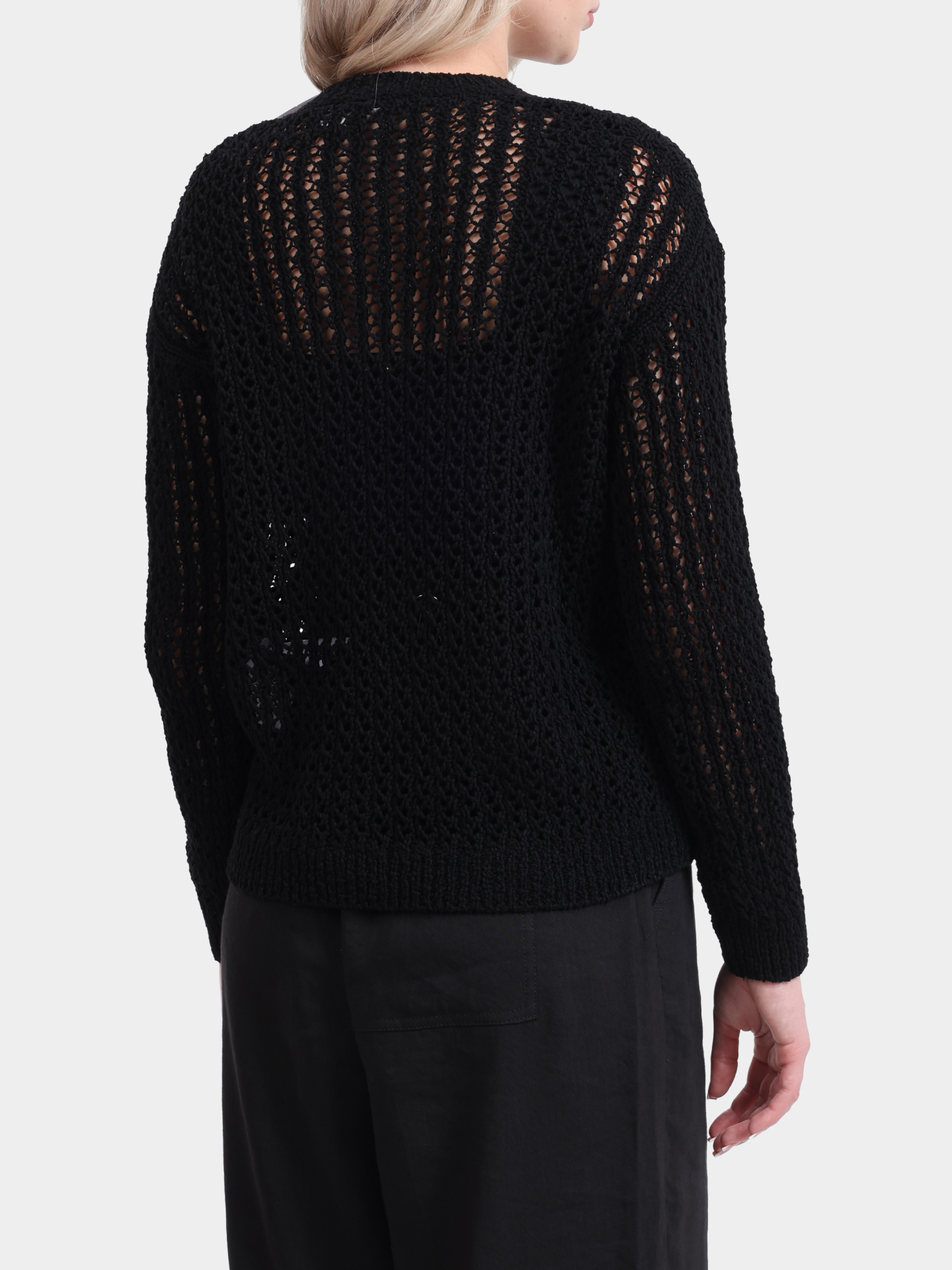 Свитер MARELLA RIVA 001 черный женский из хлопка  — купить в интернет-магазине Verdistore