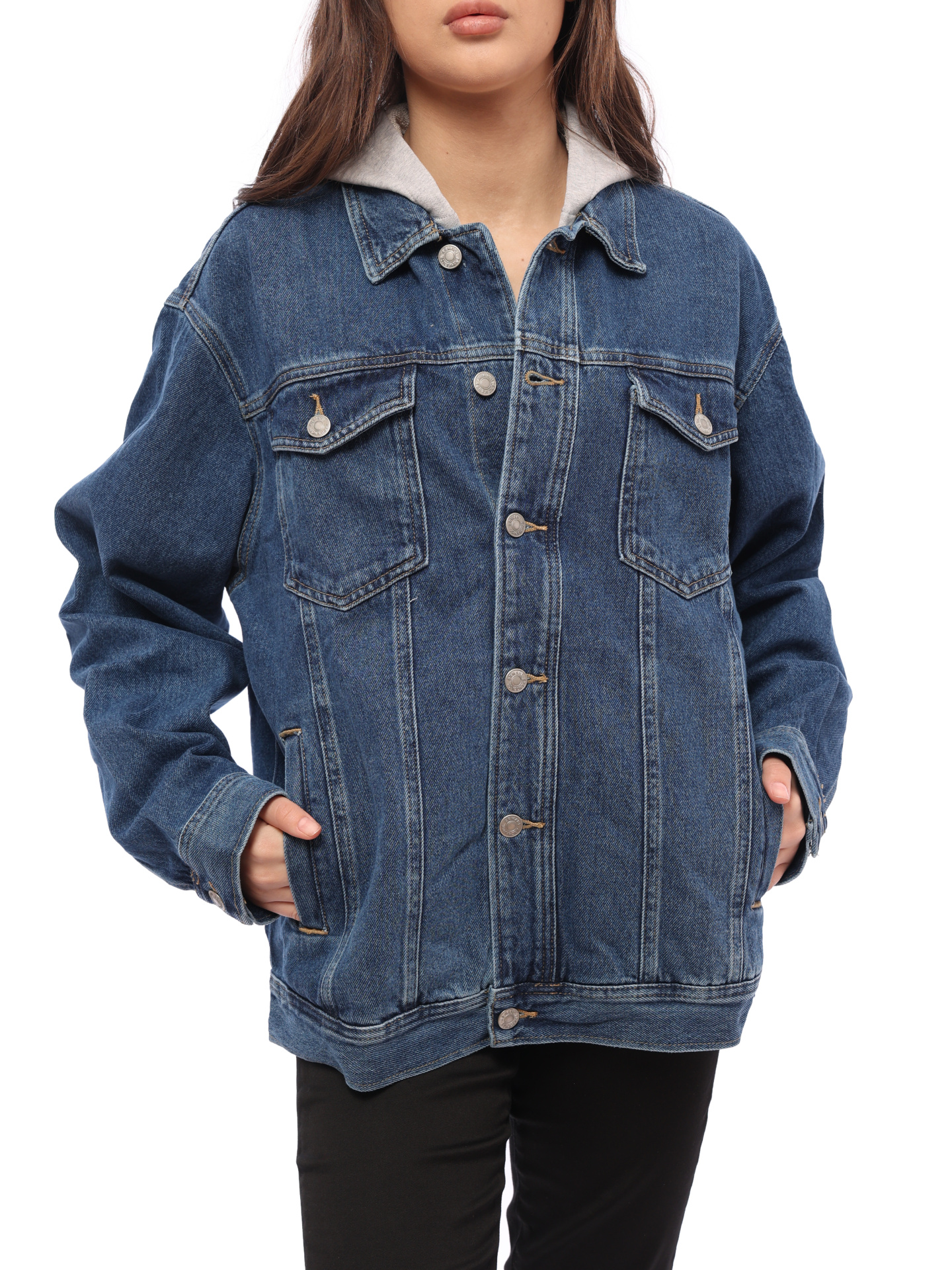 Куртка Armani Exchange 6GZB33 Z2QWZ джинсовая женская с капюшоном — купить в интернет-магазине Verdistore