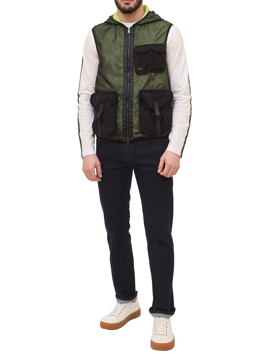 Жилет Armani Exchange 3KZQ16 ZNQGZ 4224 сетчатый мужской с накладными карманами — купить в интернет-магазине Verdistore