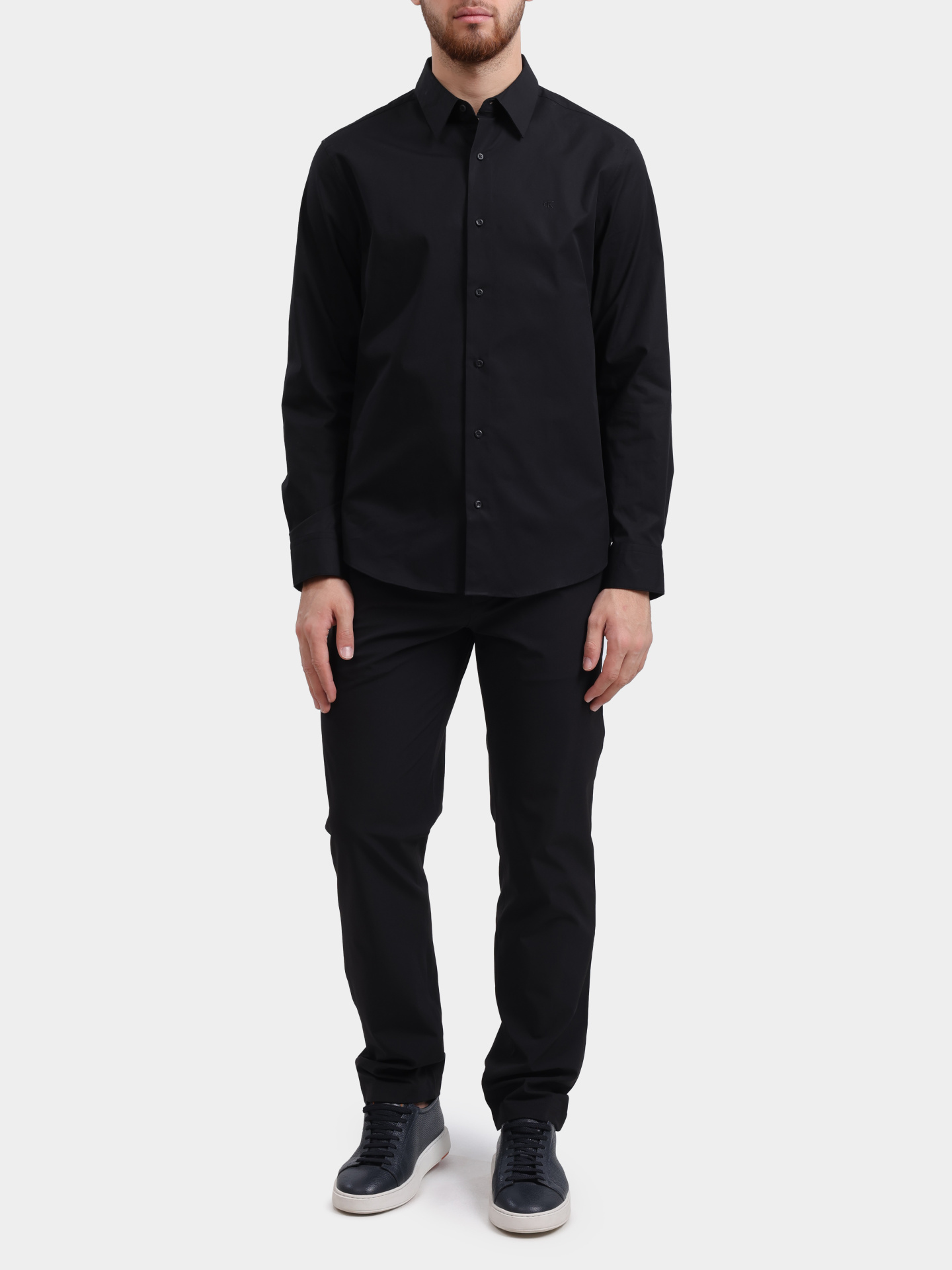 Рубашка Calvin Klein LV04LB148G UB1 черная мужская прямого кроя  — купить в интернет-магазине Verdistore