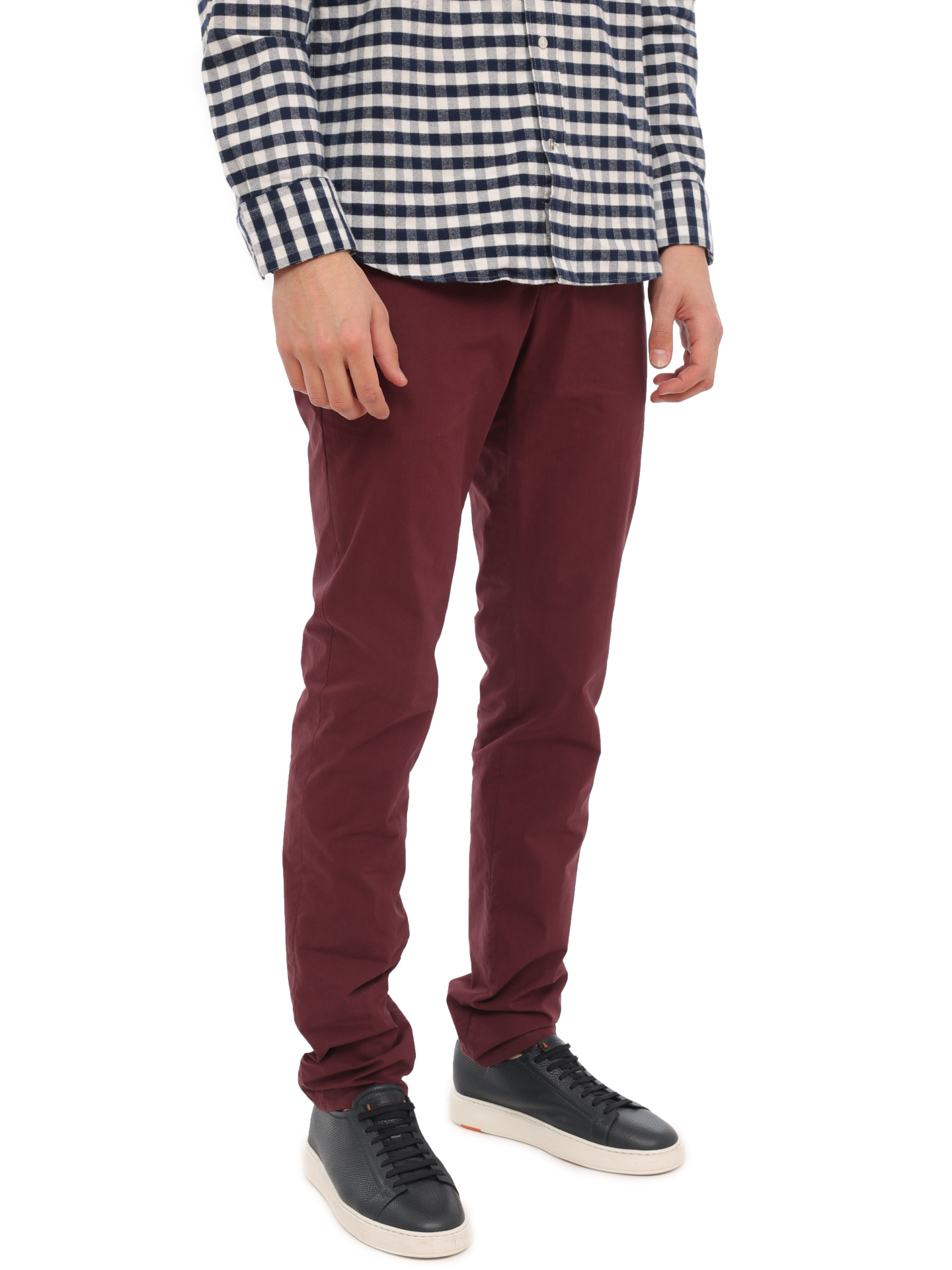 Брюки Brunello Cucinelli M017PR1050 бордовые мужские хлопковые — купить в интернет-магазине Verdistore