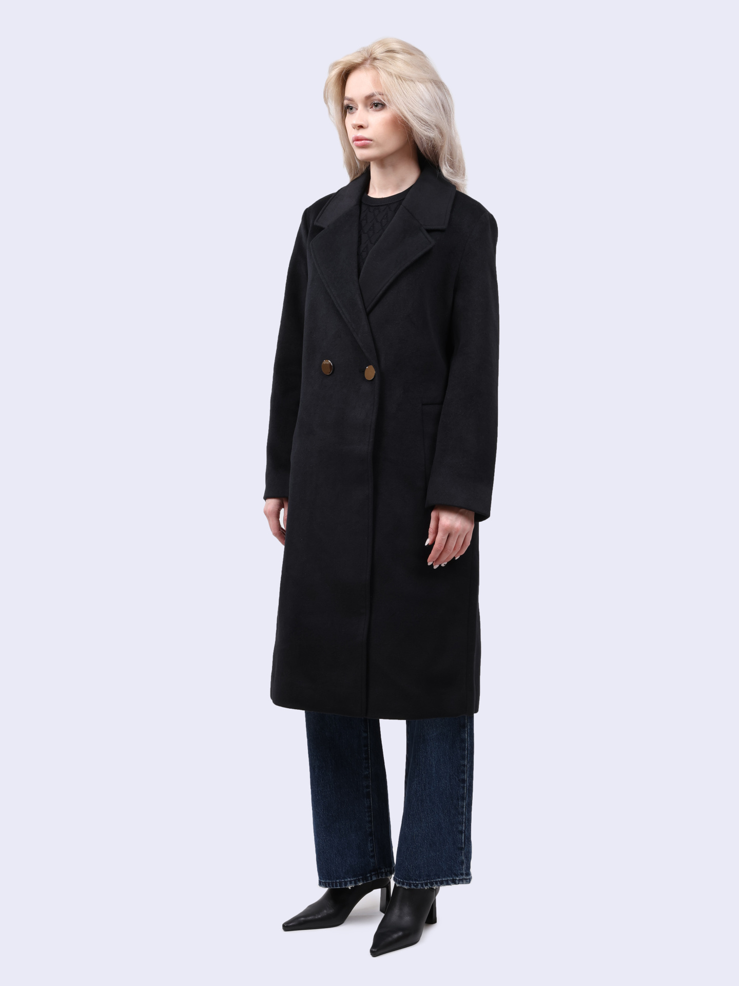 Пальто Armani Exchange XW000035 AF10257 UC001 черное женское двубортное — купить в интернет-магазине Verdistore