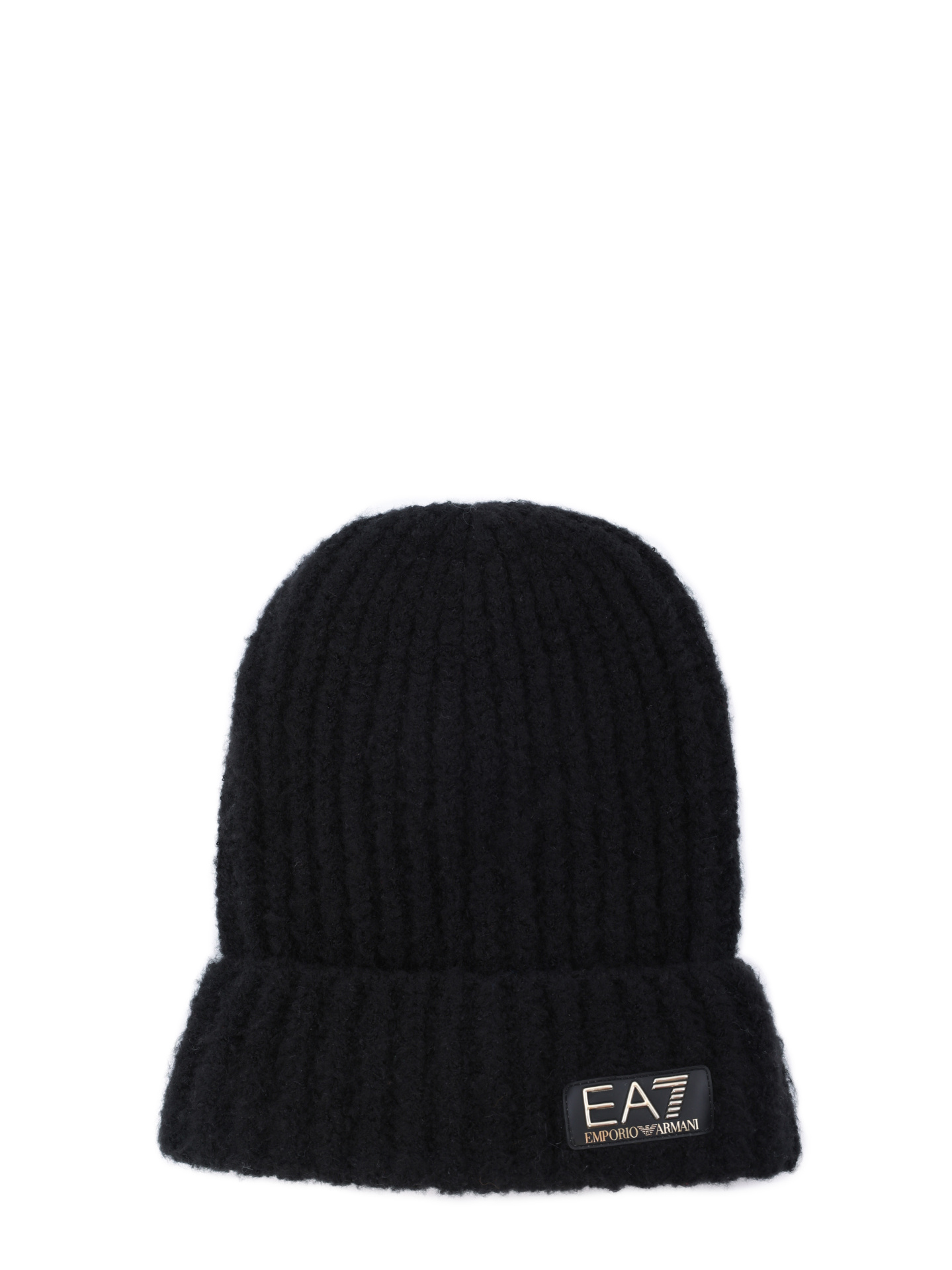 Шапка с подворотом вязаная из толстой пряжи с рельефным узором — купить в интернет-магазине Verdistore