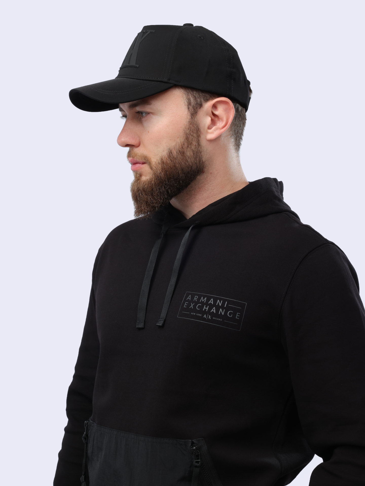 Худи Armani Exchange 3DZMJK ZJXLZ 1200 черное мужское — купить в интернет-магазине Verdistore