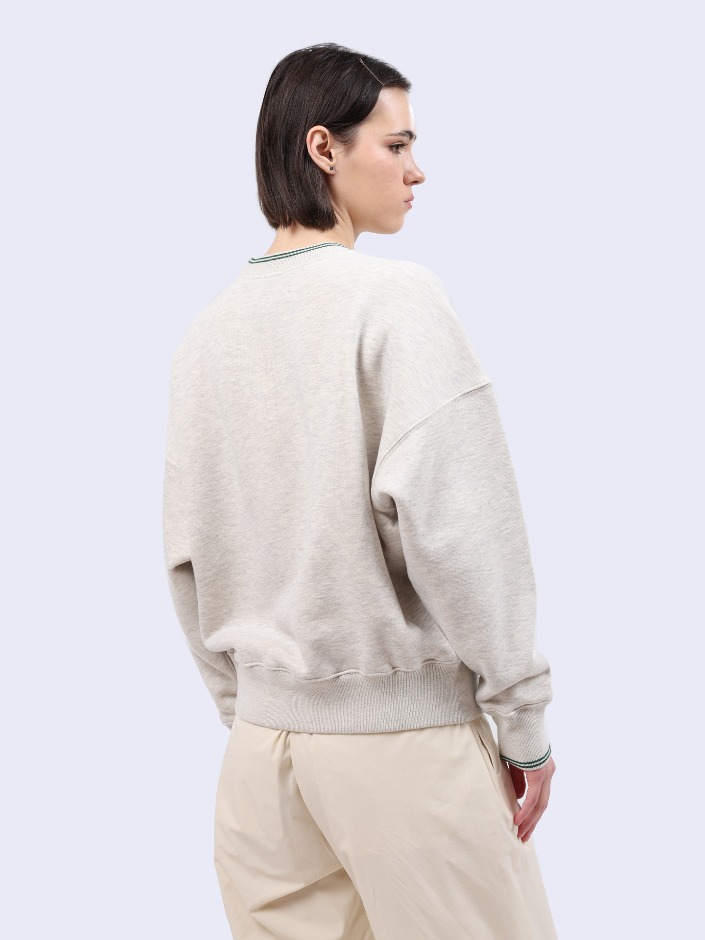 Свитшот Autry SWPW-03H1 серый женский с контрастным кантом — купить в интернет-магазине Verdistore