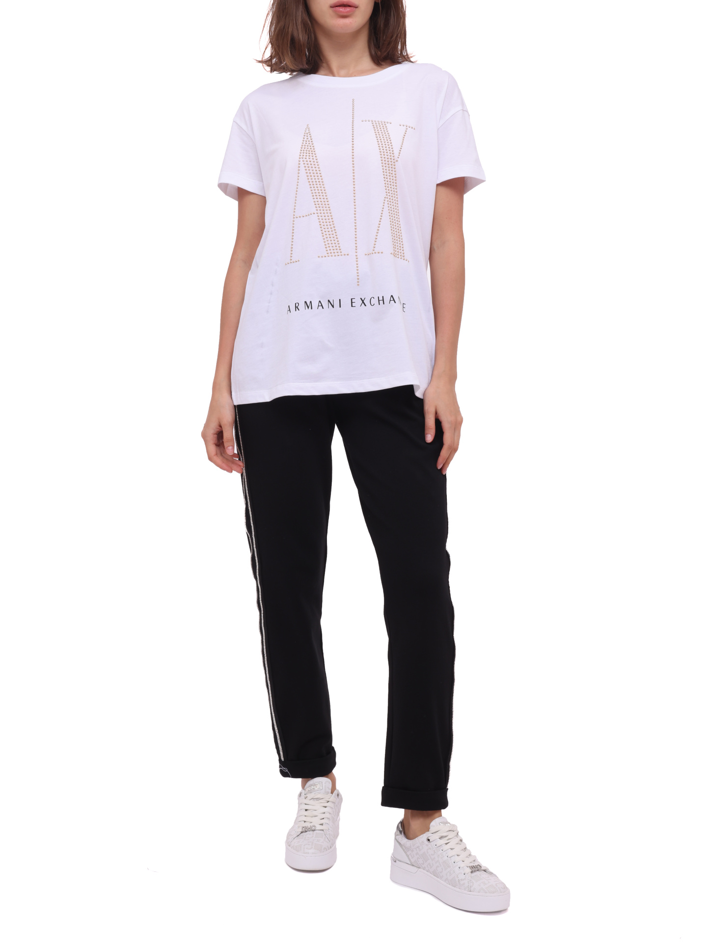Футболка Armani Exchange 8NYTDX белая женская из хлопка — купить в интернет-магазине Verdistore
